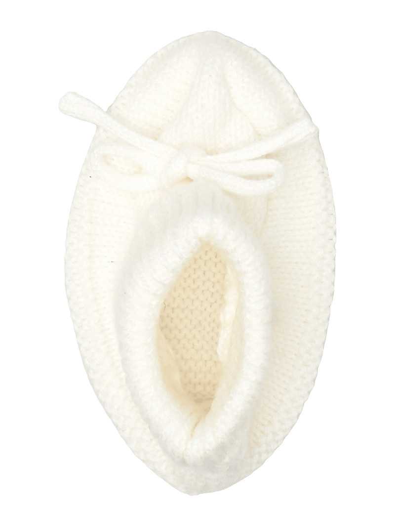 Mango - Knitted booties with bow - babystrikstøvler - natural white - 3
