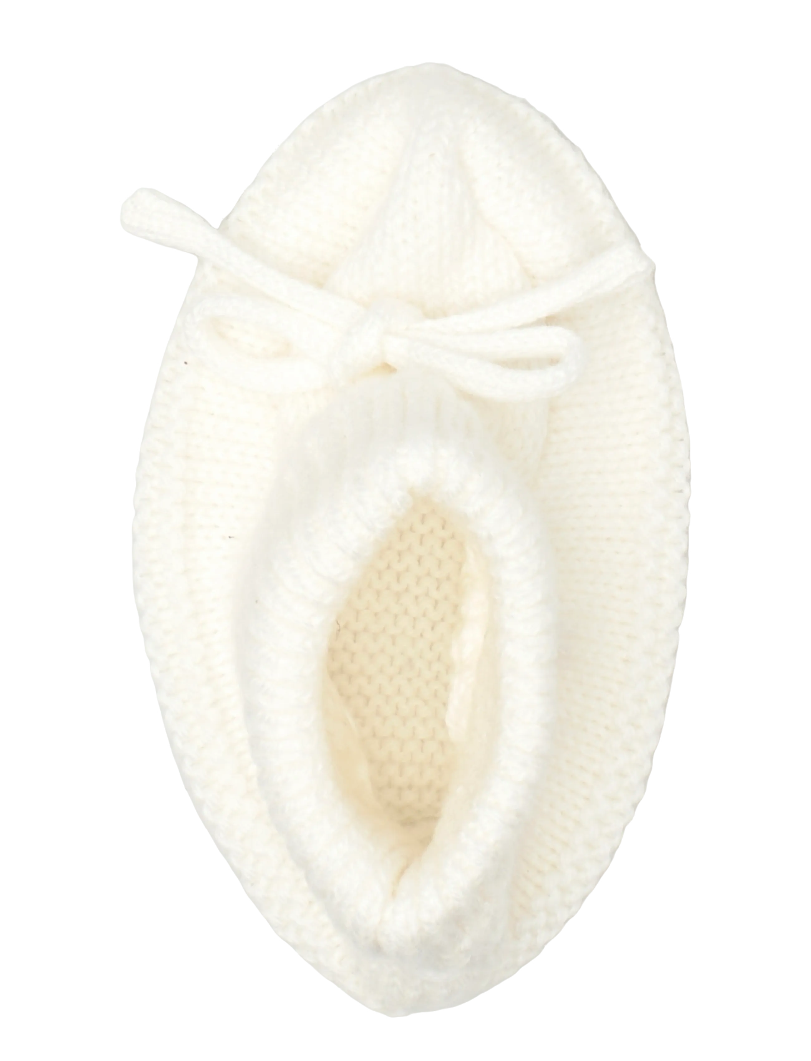 Mango - Knitted booties with bow - baby tossor - natural white - 3
