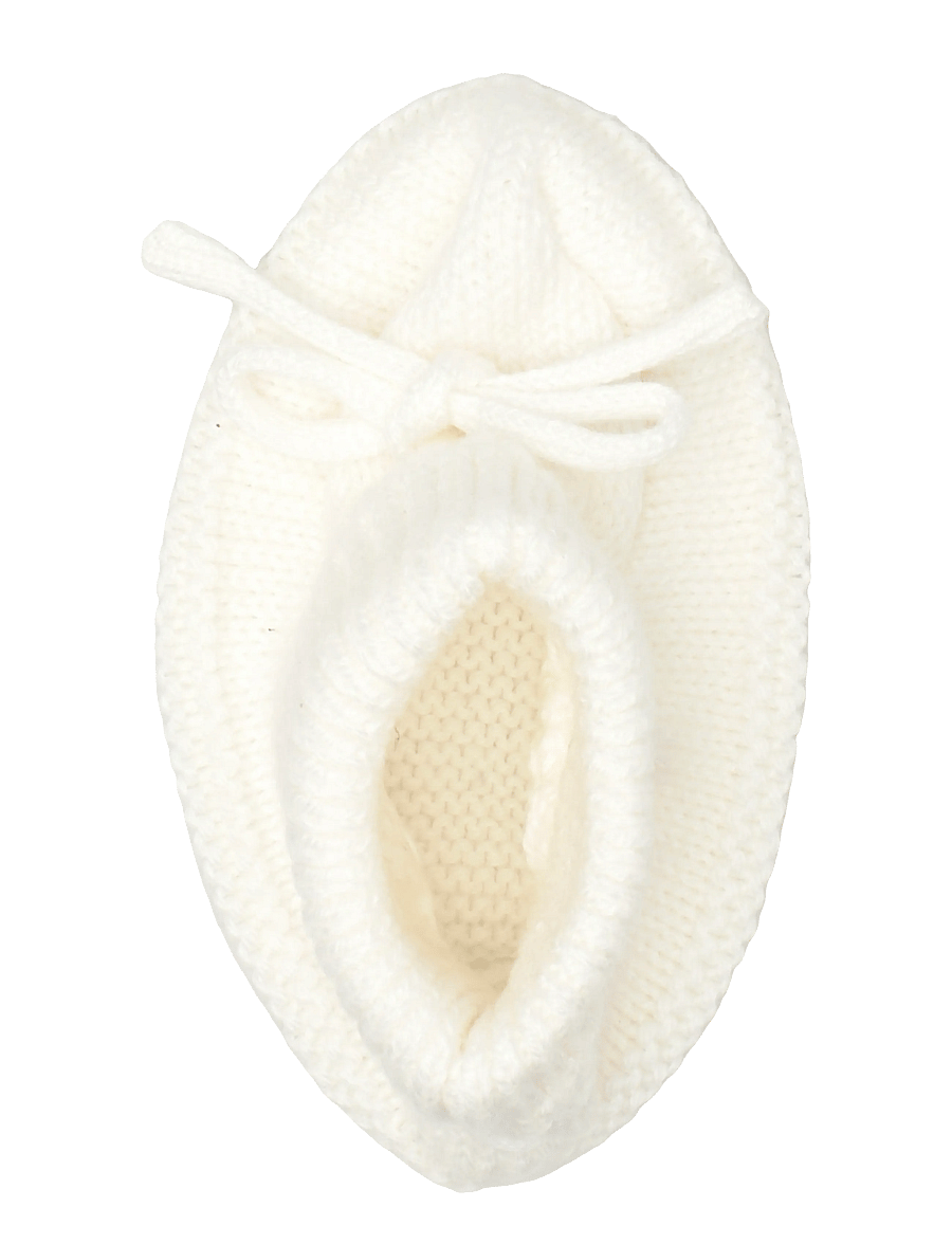 Mango - Knitted booties with bow - baby tossor - natural white - 3