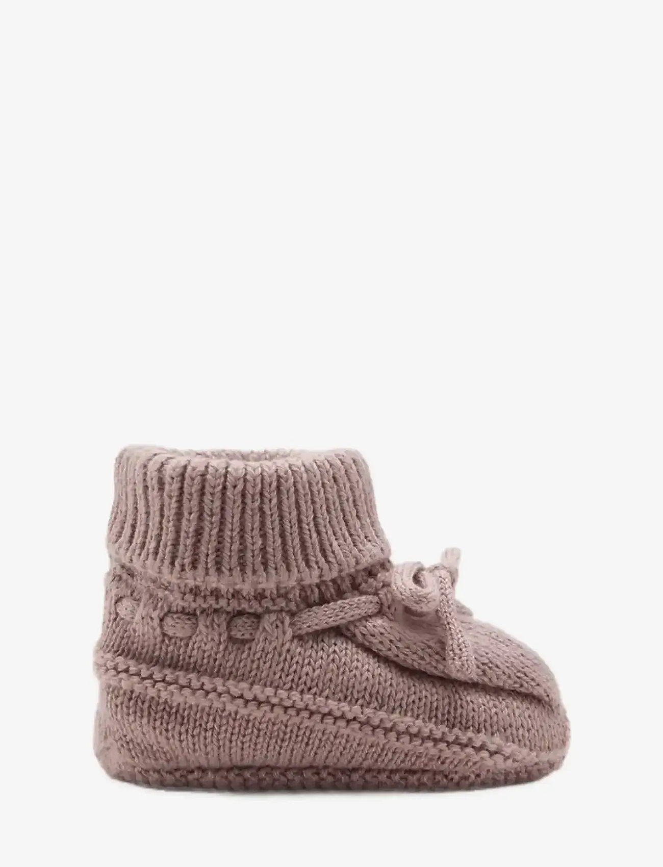 Mango - Knitted booties with bow - babystrikstøvler - pink - 0