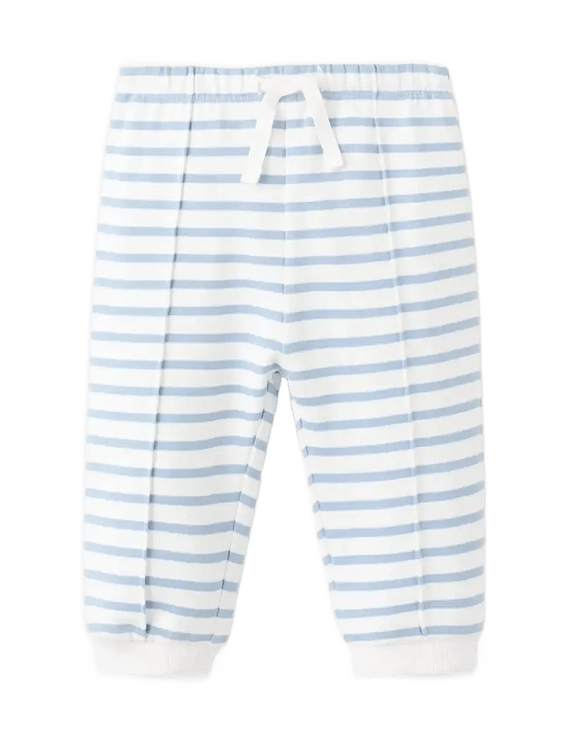 Mango - Striped joggers with drawstring - sweatpants - lt-pastel blue - 0