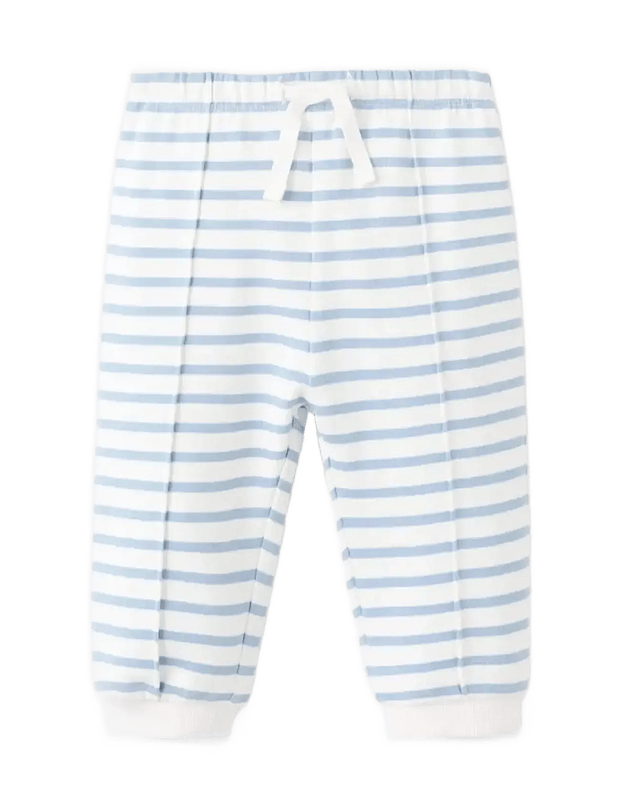 Mango - Striped joggers with drawstring - mjukisbyxor - lt-pastel blue - 0