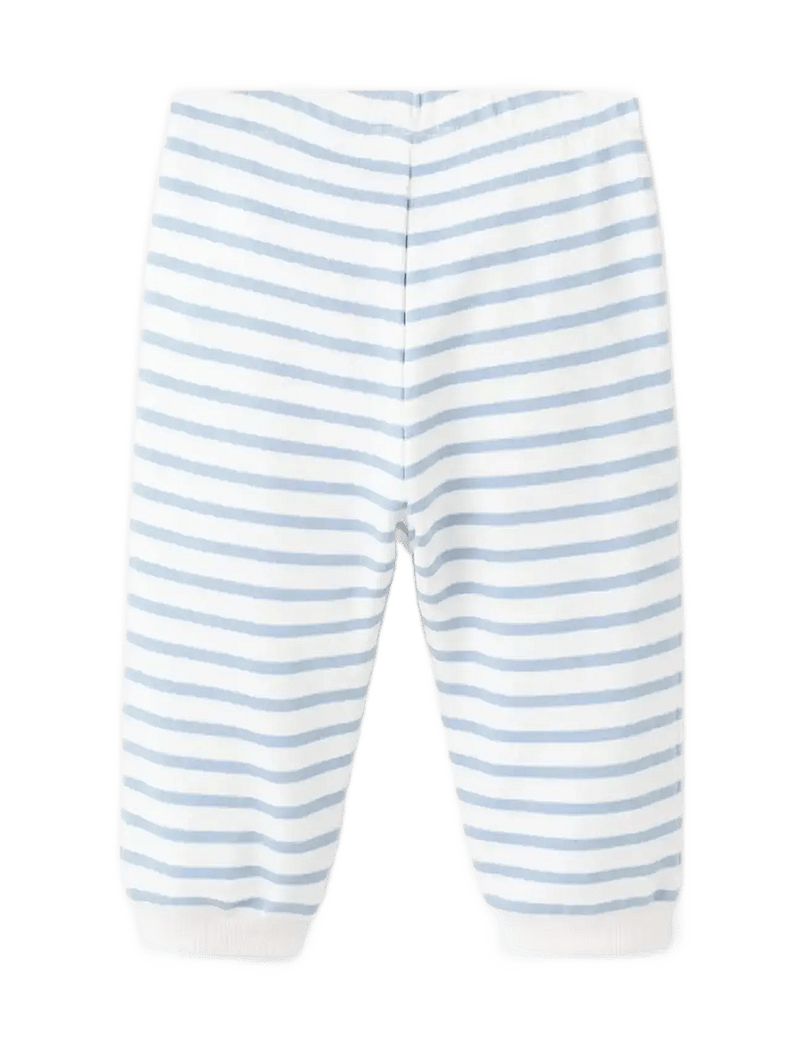 Mango - Striped joggers with drawstring - mjukisbyxor - lt-pastel blue - 1