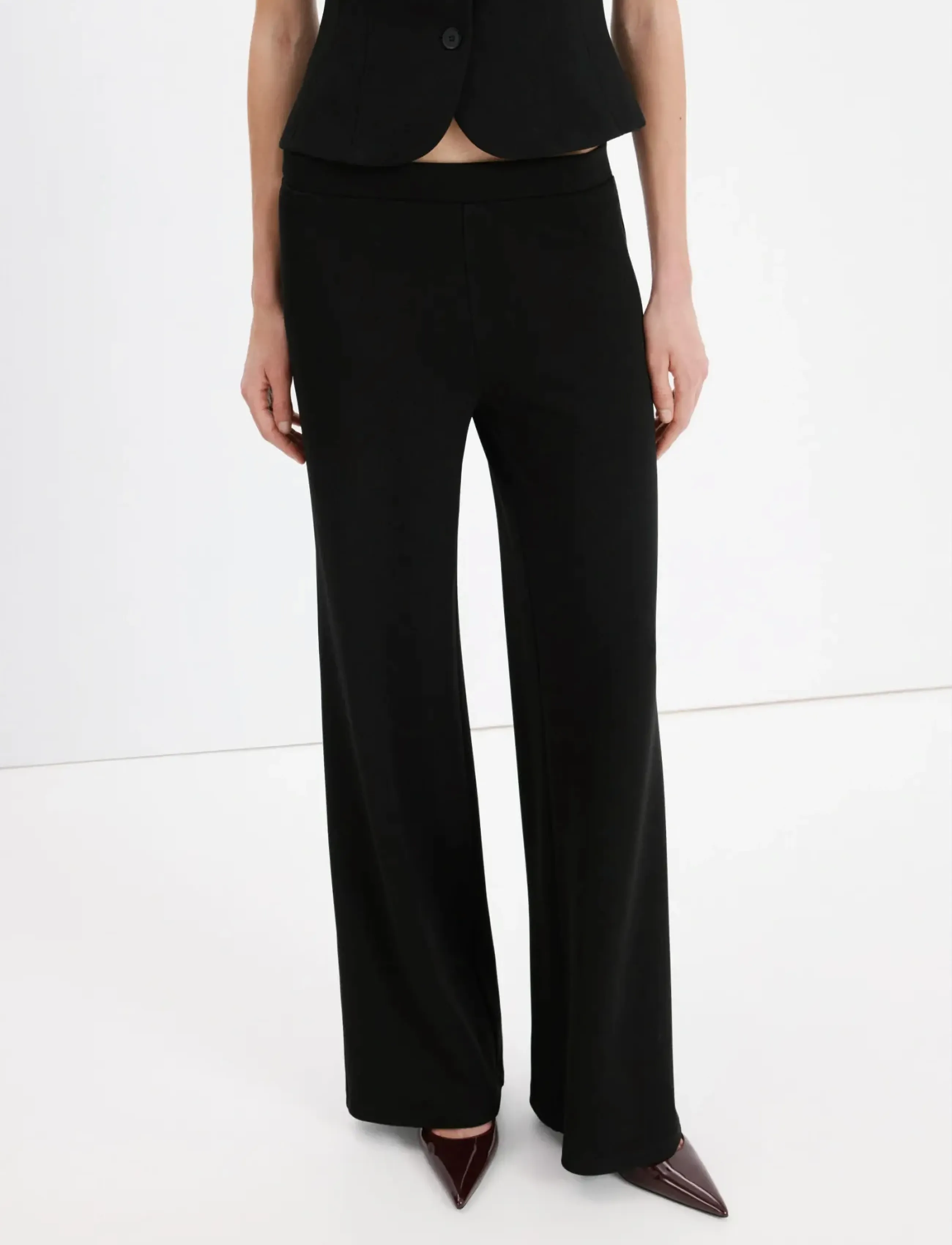 Mango Straight Low-Rise Suit Trousers, M, Black, Bukser > Lige Ben, Dame
