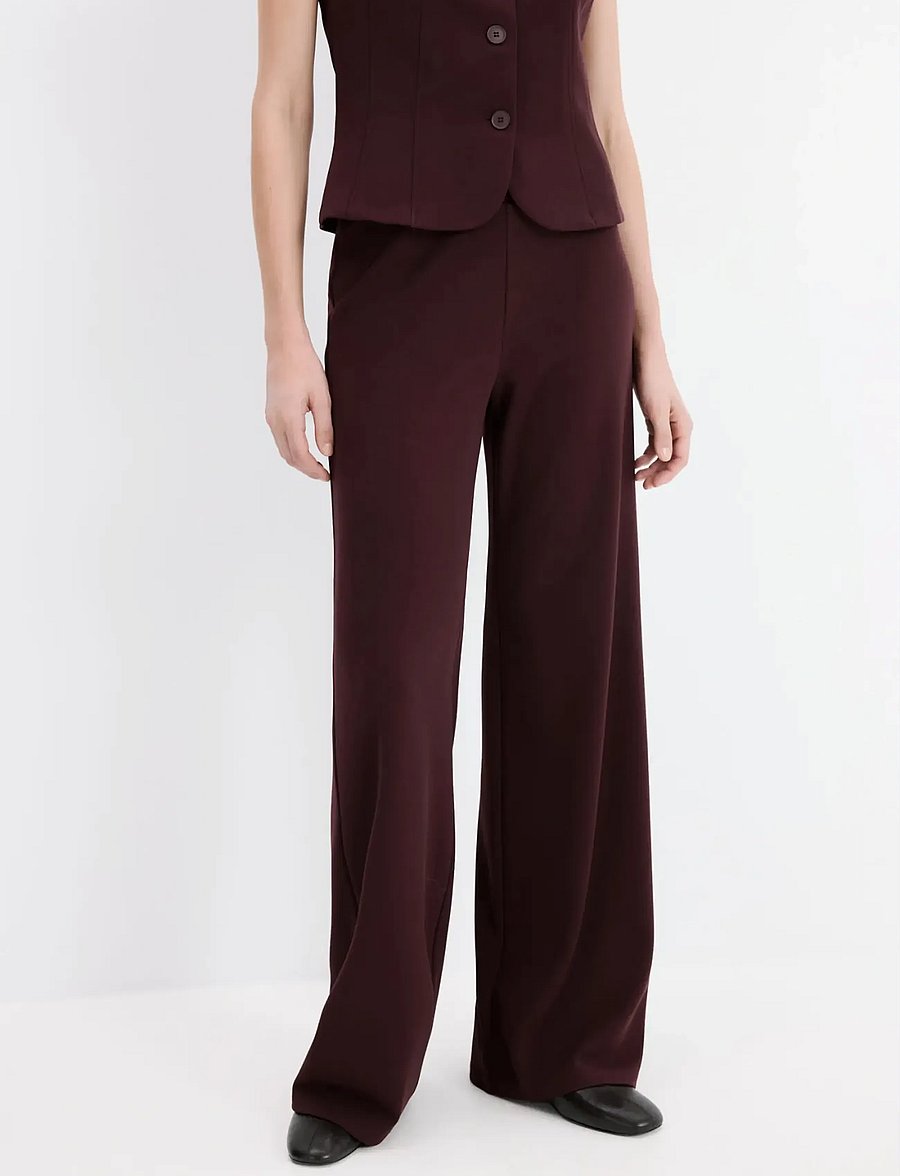 Mango - Straight low-rise suit trousers - habitbukser - dark red - 0