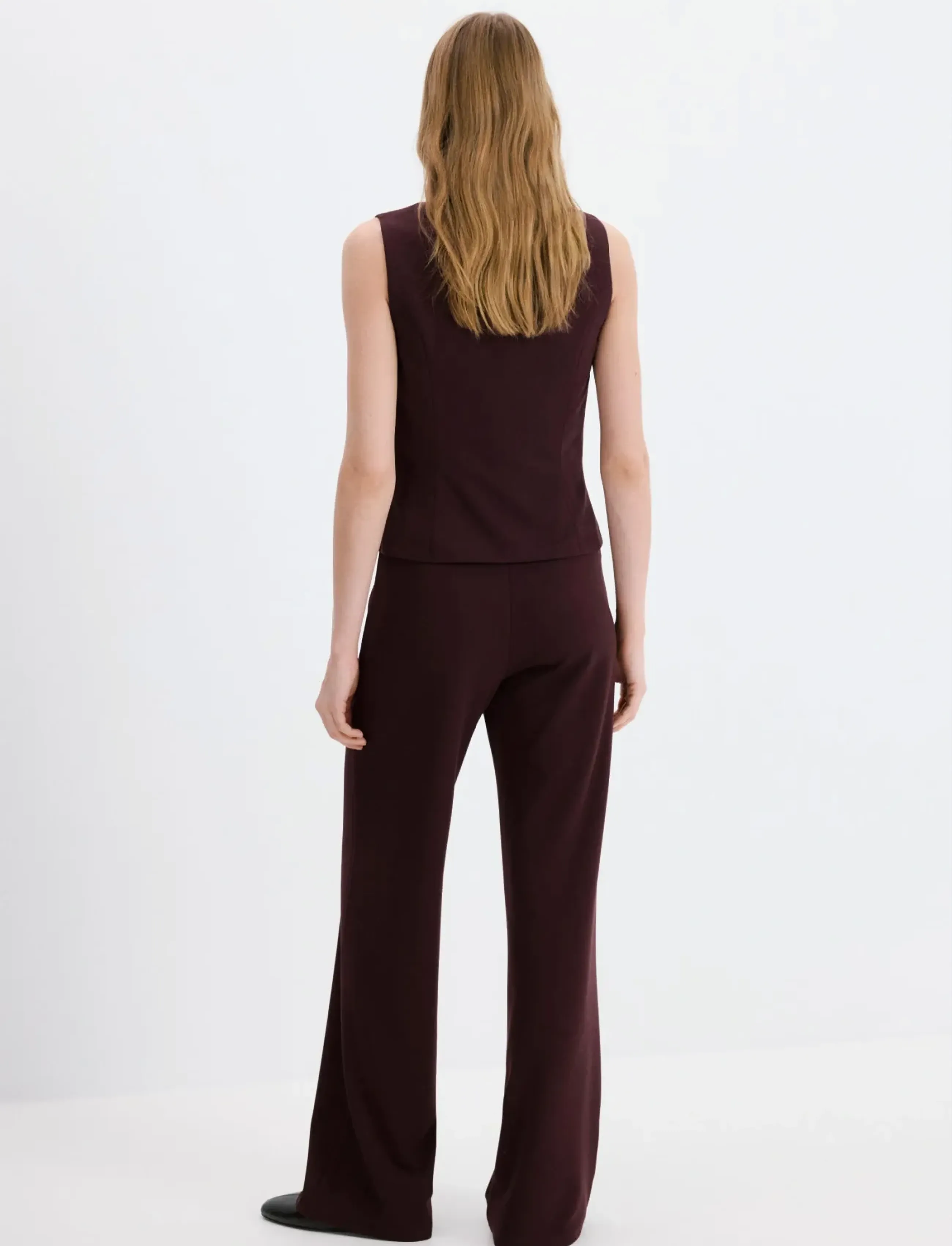 Mango - Straight low-rise suit trousers - festmode zu outlet-preisen - dark red - 2
