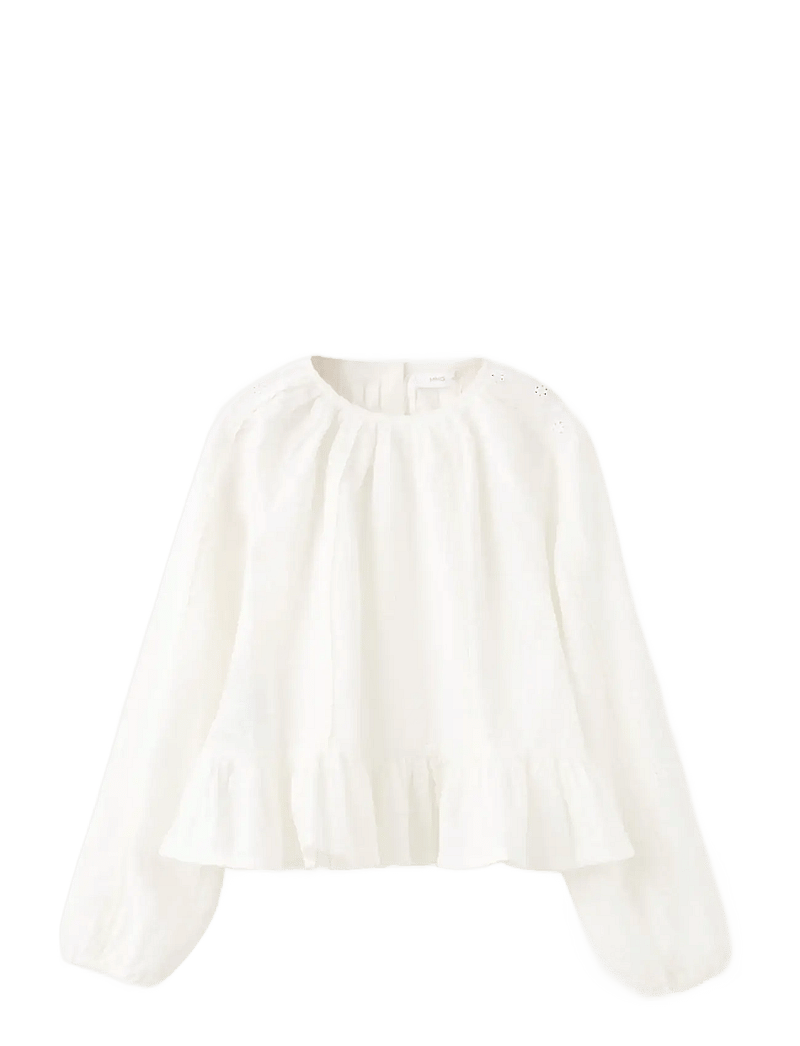 Mango - A-line cotton blouse - blusar & tunikor - natural white - 0