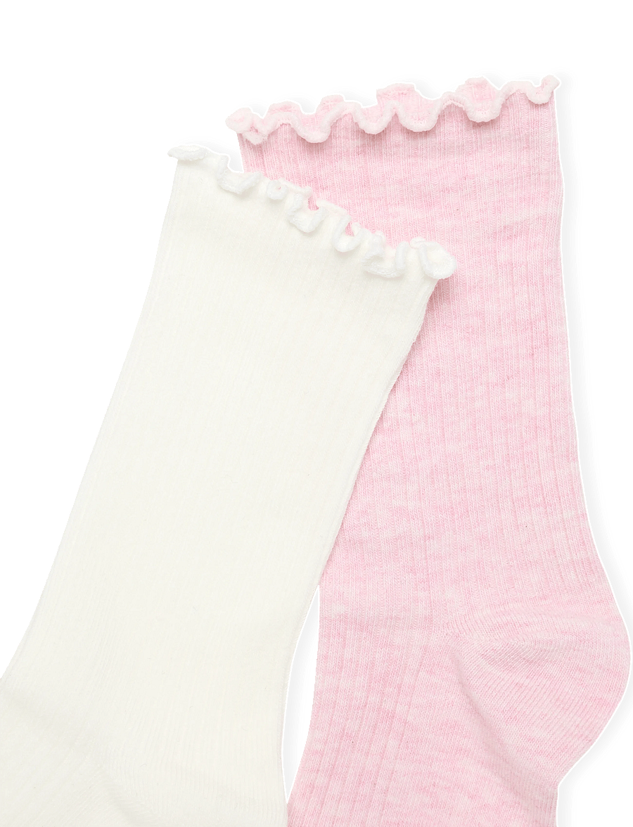 Mango - 2 pack ribbed socks - strumpor - pink - 4