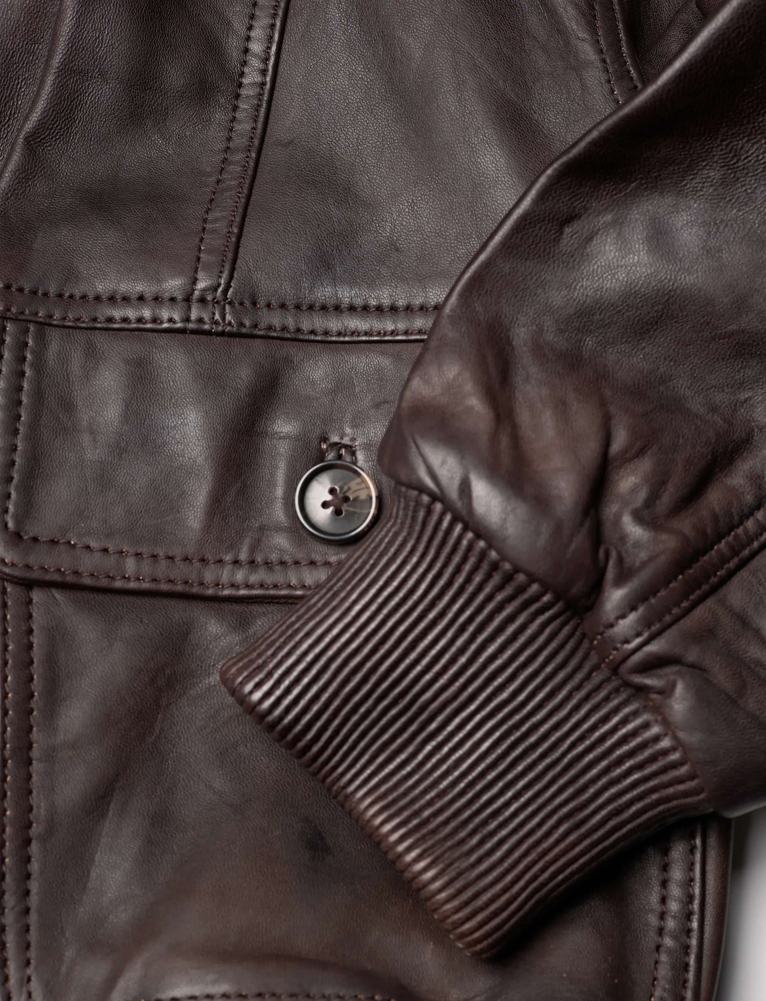 Mango - High-neck leather biker jacket - ytterkläder - brown - 4