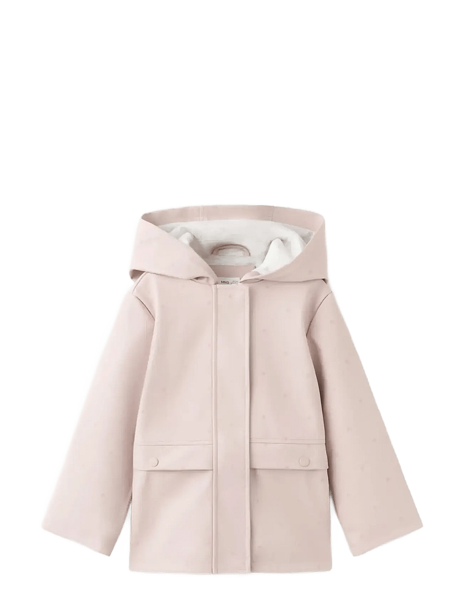 Mango - Rubberised star-print jacket - regnjackor - pink - 0