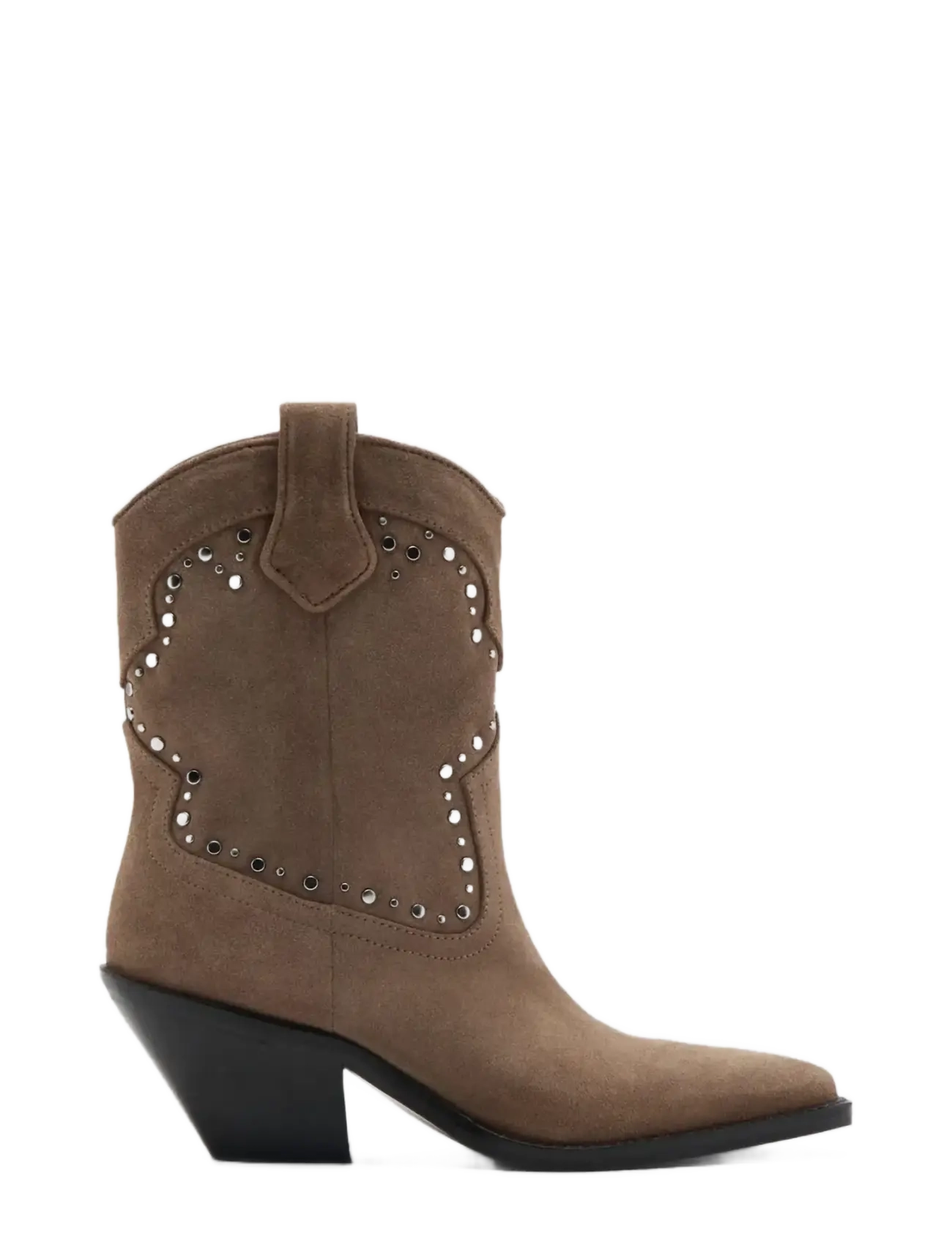 Mango Studs suede ankle boots - Cowboyboots - LT PASTEL BROWN / brown