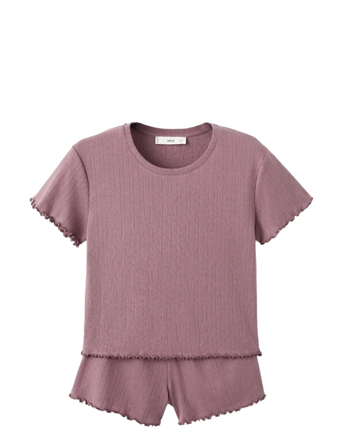 Mango Short cotton pyjamas - Tøj - PINK / pink/rose