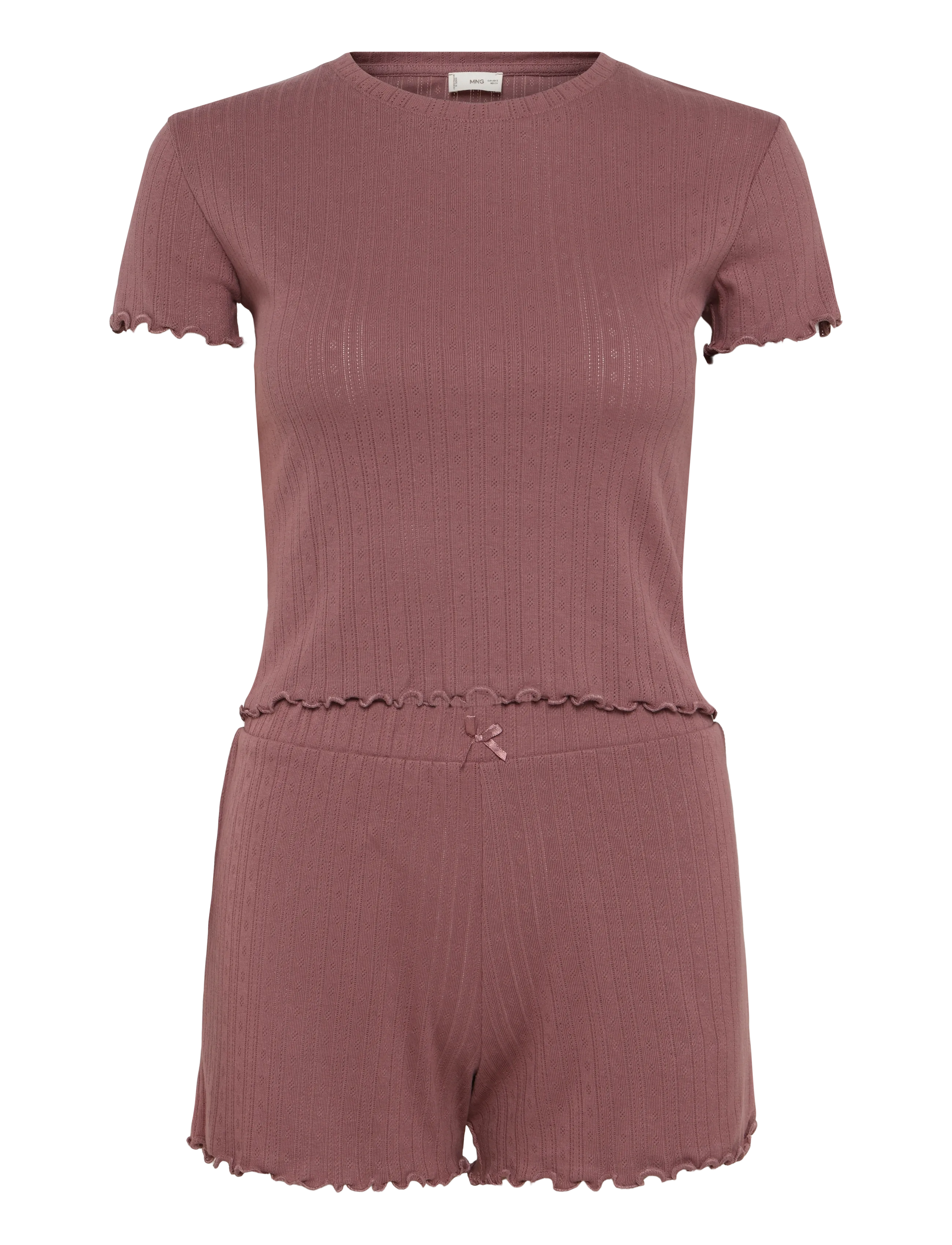 Mango Short cotton pyjamas - Julkalender - PINK / pink/rose