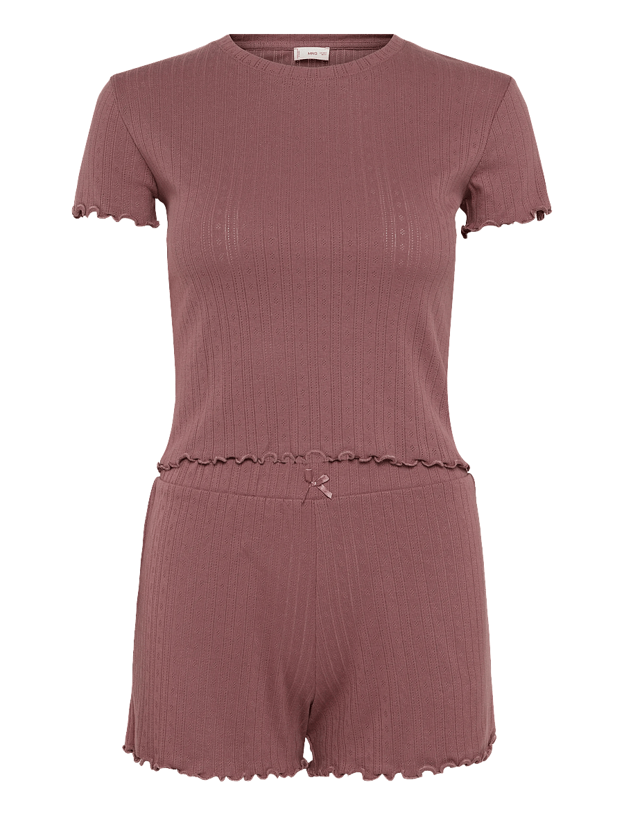 Mango - Short cotton pyjamas - pyjamas - pink - 1