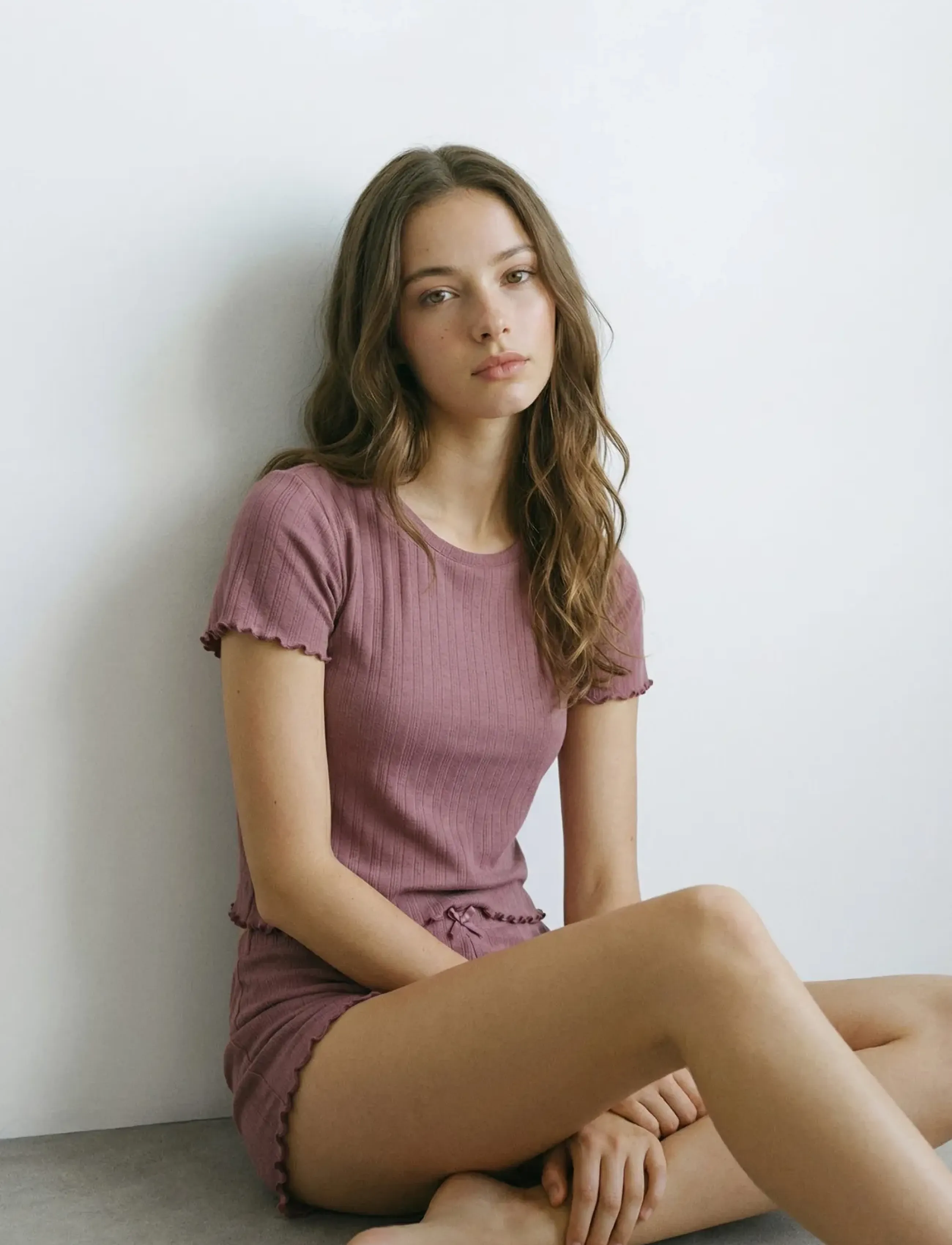 Mango Short Cotton Pyjamas, XS, Rosa - Pyjama Sets, Frauen