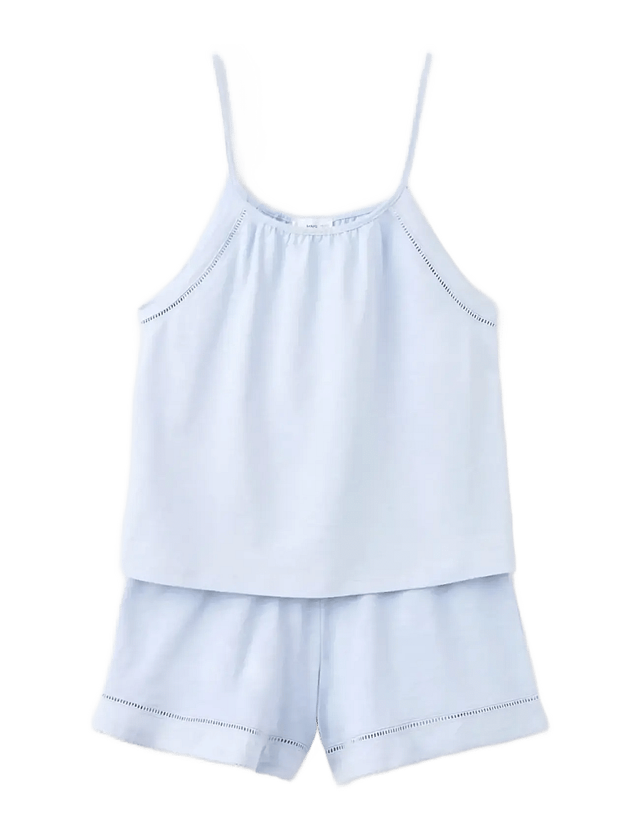 Mango - 100% cotton pyjamas set - pyjamasset - lt-pastel blue - 1