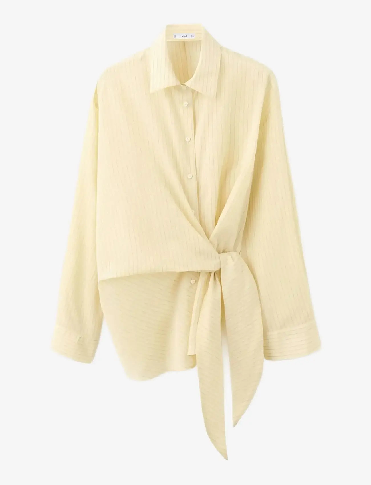 Mango - Stripped knot shirt - langærmede skjorter - yellow - 1