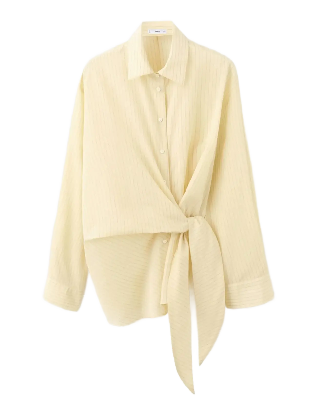 Mango Stripped knot shirt - Transitional Layering - YELLOW / yellow