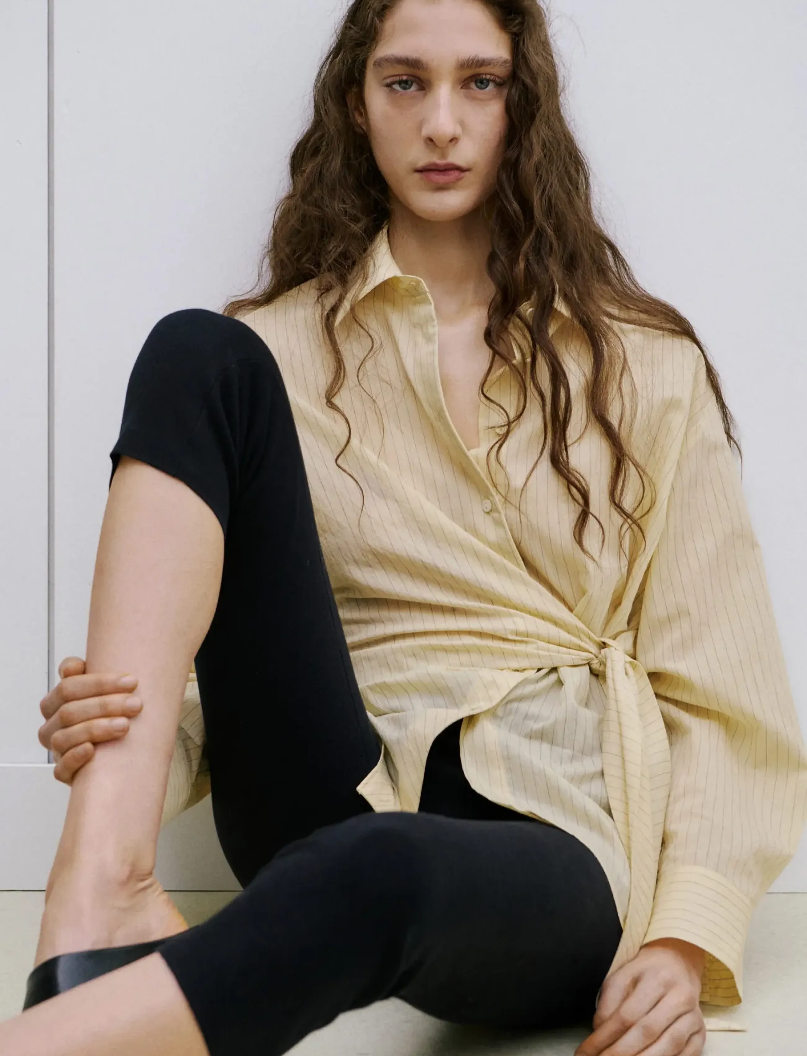 Mango Stripped knot shirt - Kläder - YELLOW / yellow