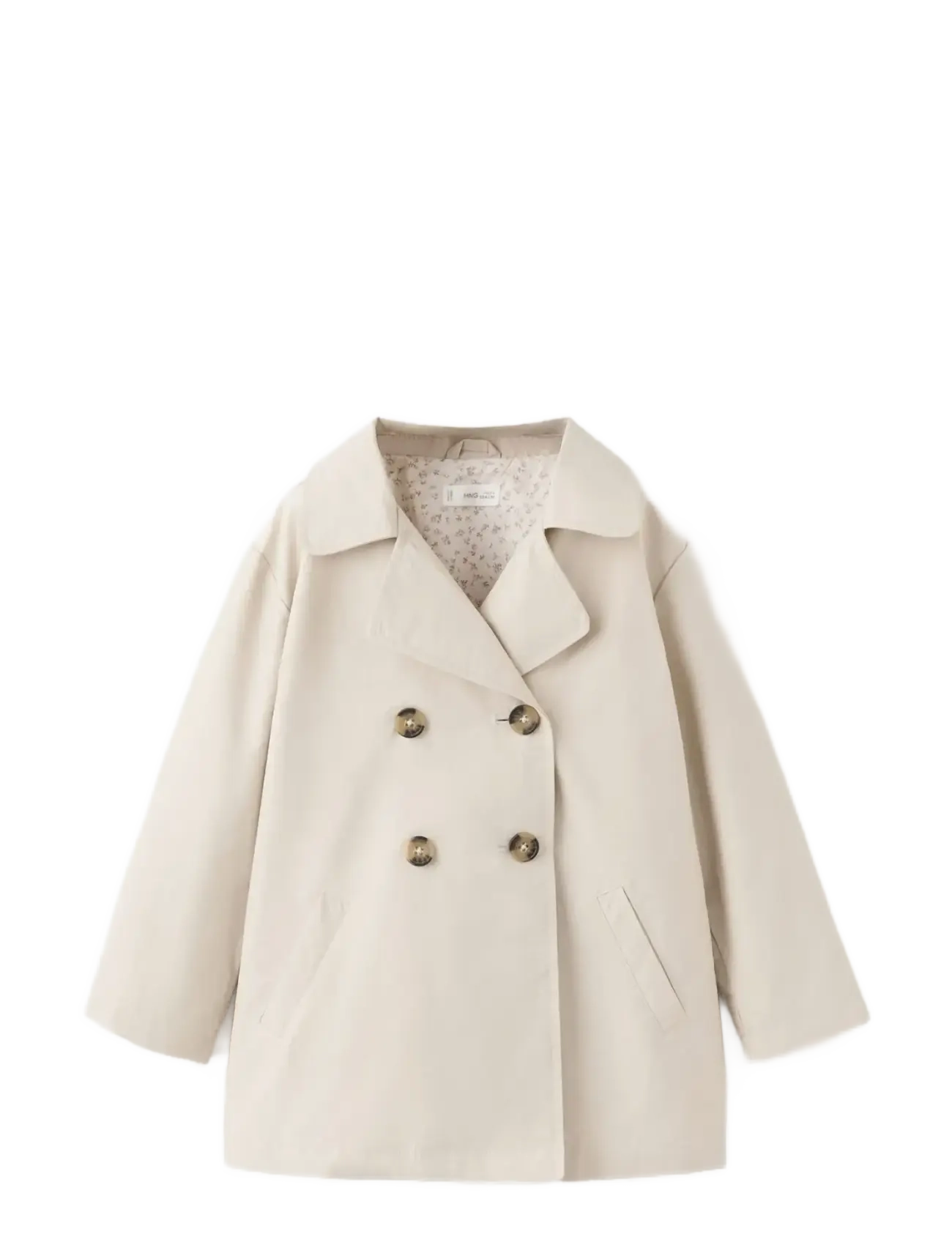 Mango Double-Breasted Trench Coat, Kinder, Zweireihiger Trenchcoat, Beige, Gr.98