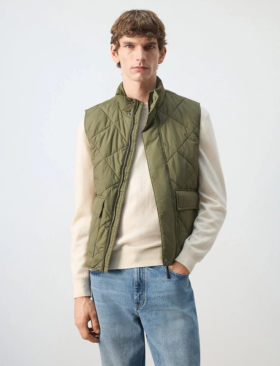 Mango - Lightweight quilted water-repellent quilted gilet - veste - dark green - 0