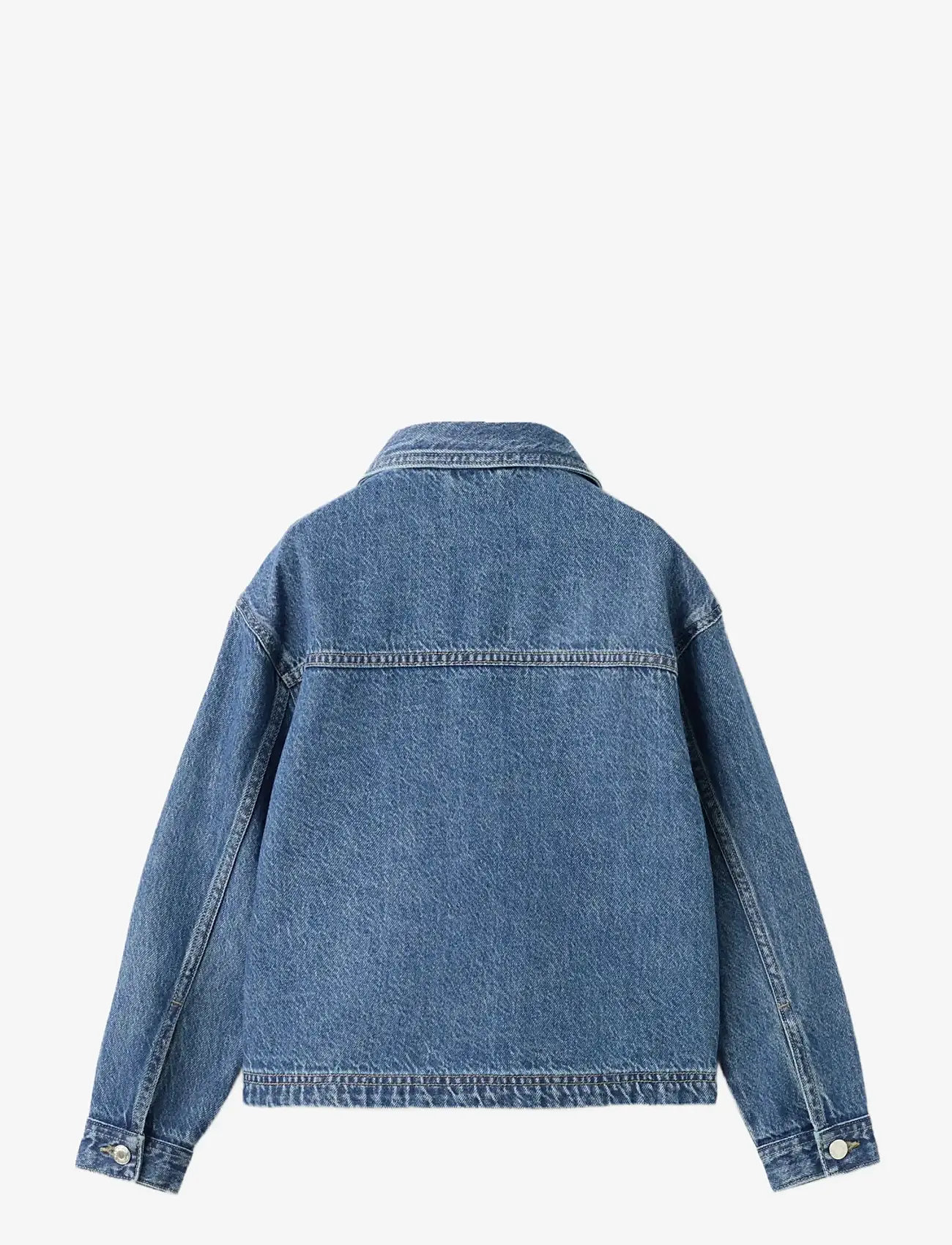 Mango - Denim jacket with flower detail - denimjakker - open blue - 1