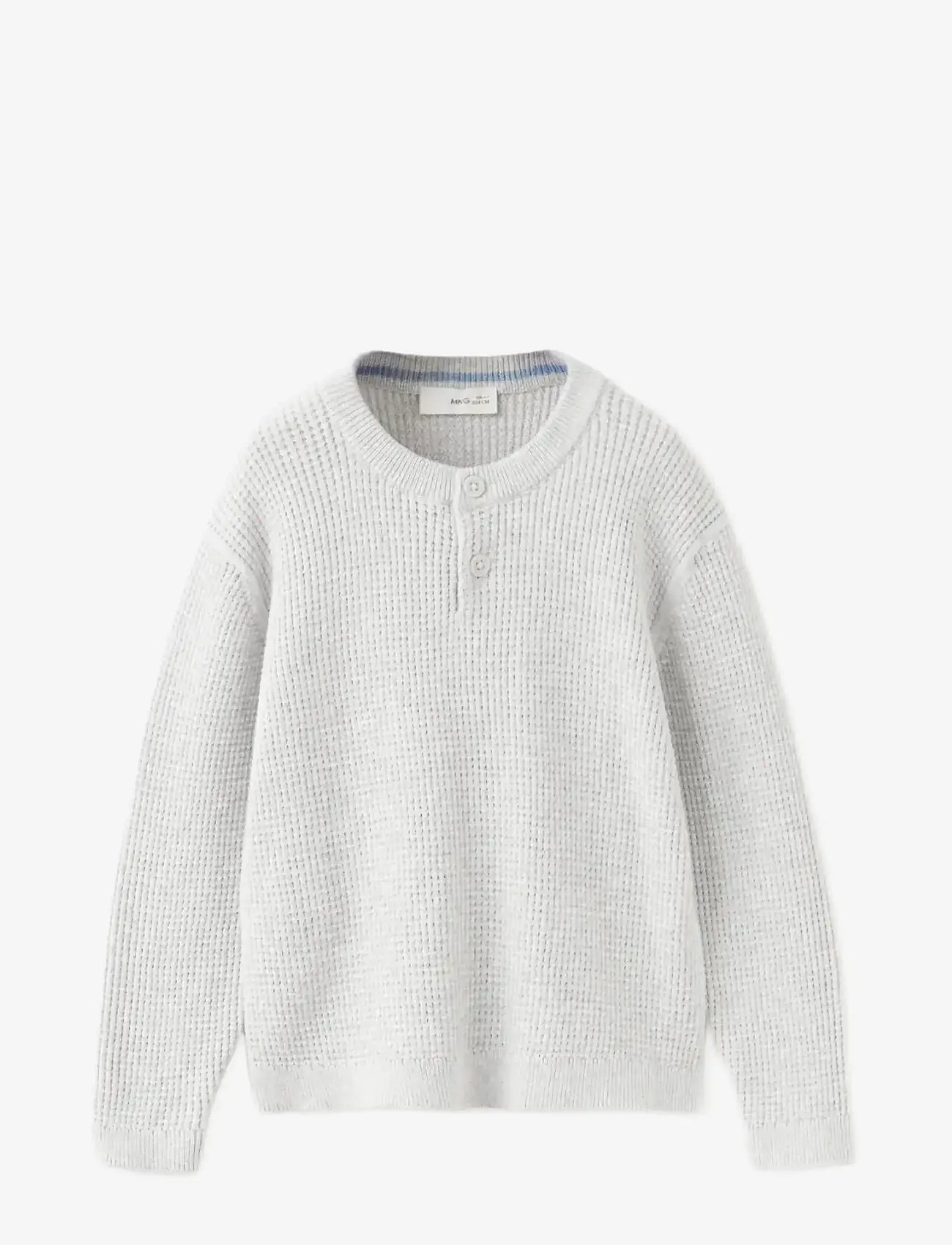Mango - Buttons detail knit sweater - trøjer - lt pastel grey - 0