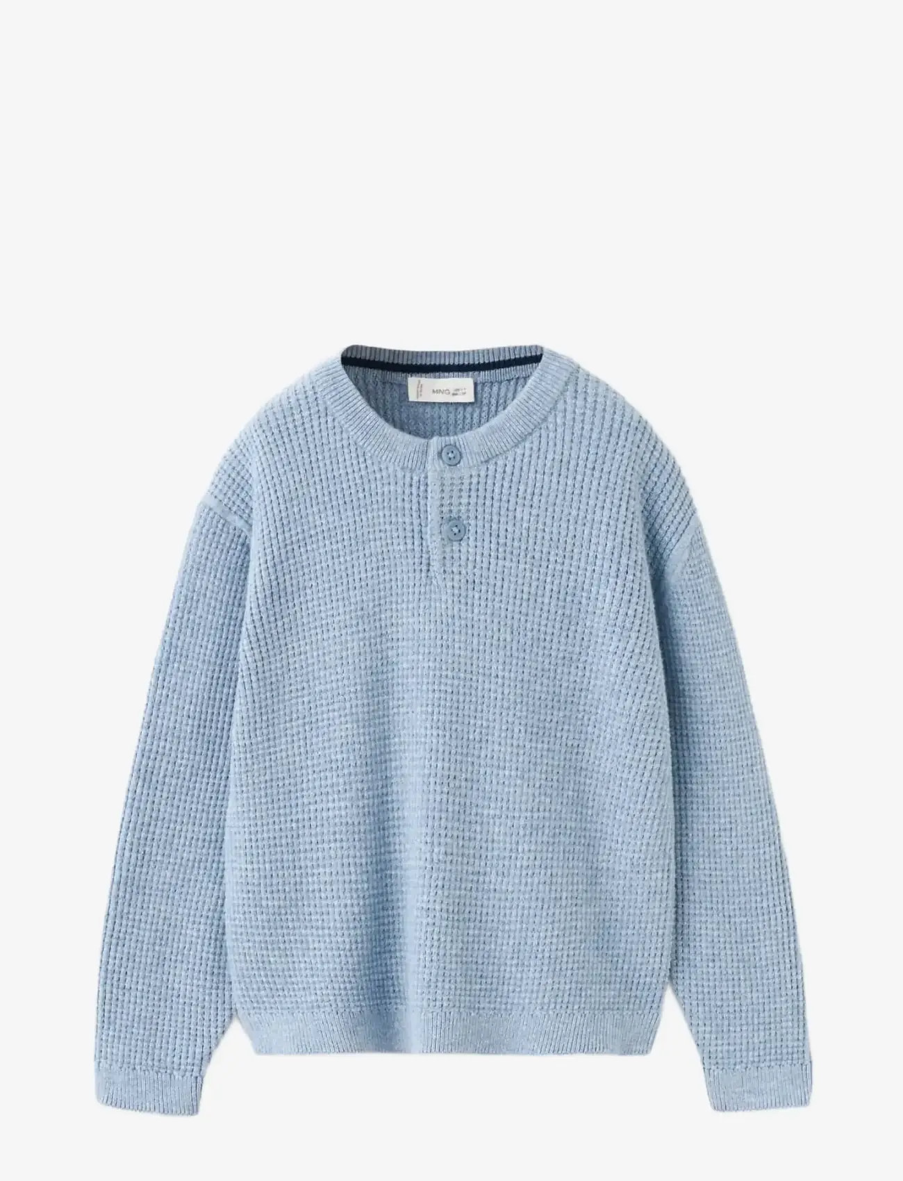 Mango - Buttons detail knit sweater - stickade tröjor - medium blue - 1
