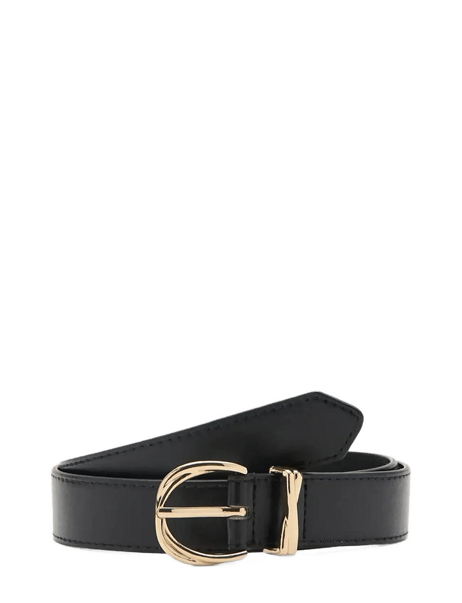 Mango - Oval buckle belt - casual bælter - black - 0
