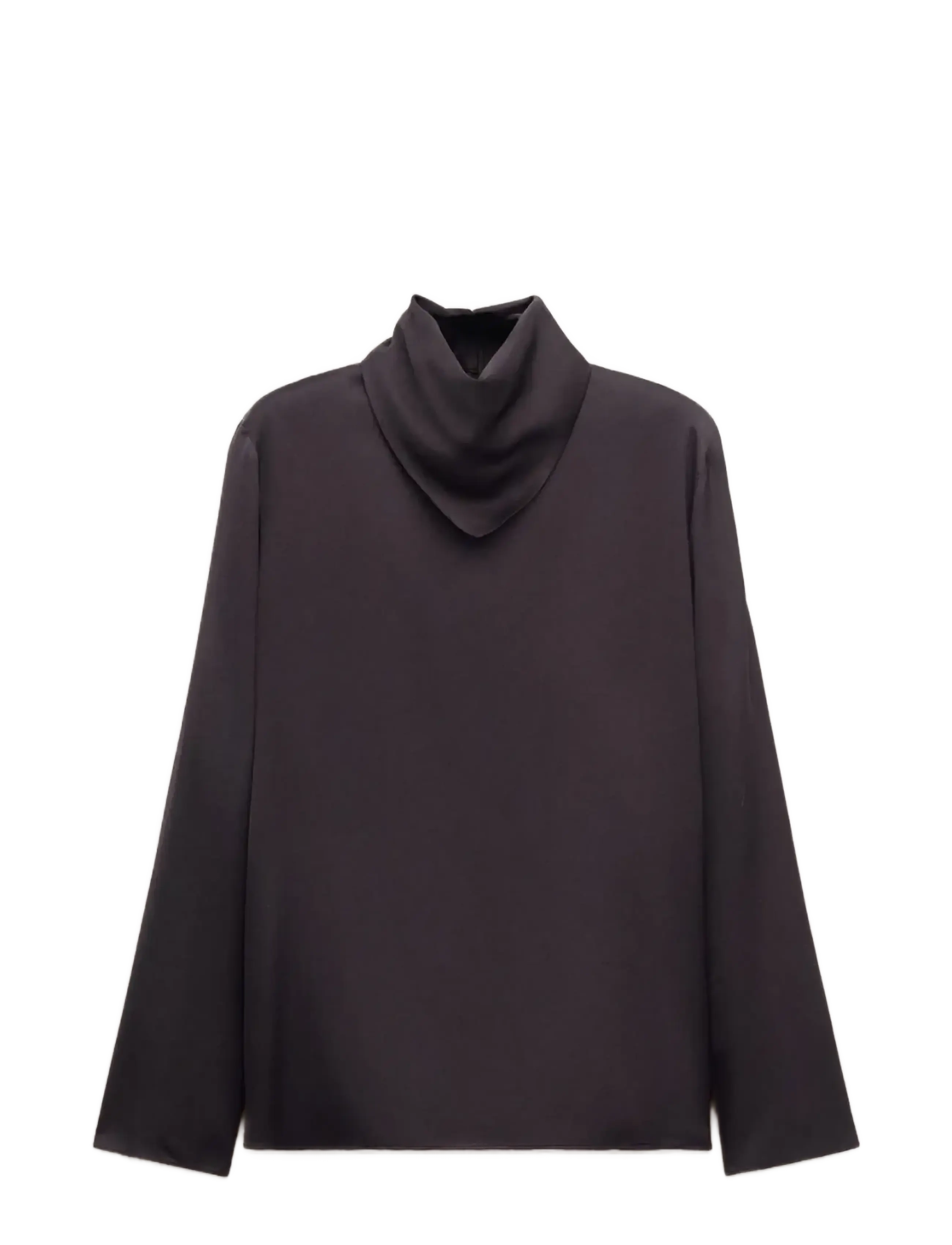 Mango Satin blouse with a turtleneck - Transitional Layering - BROWN / brown