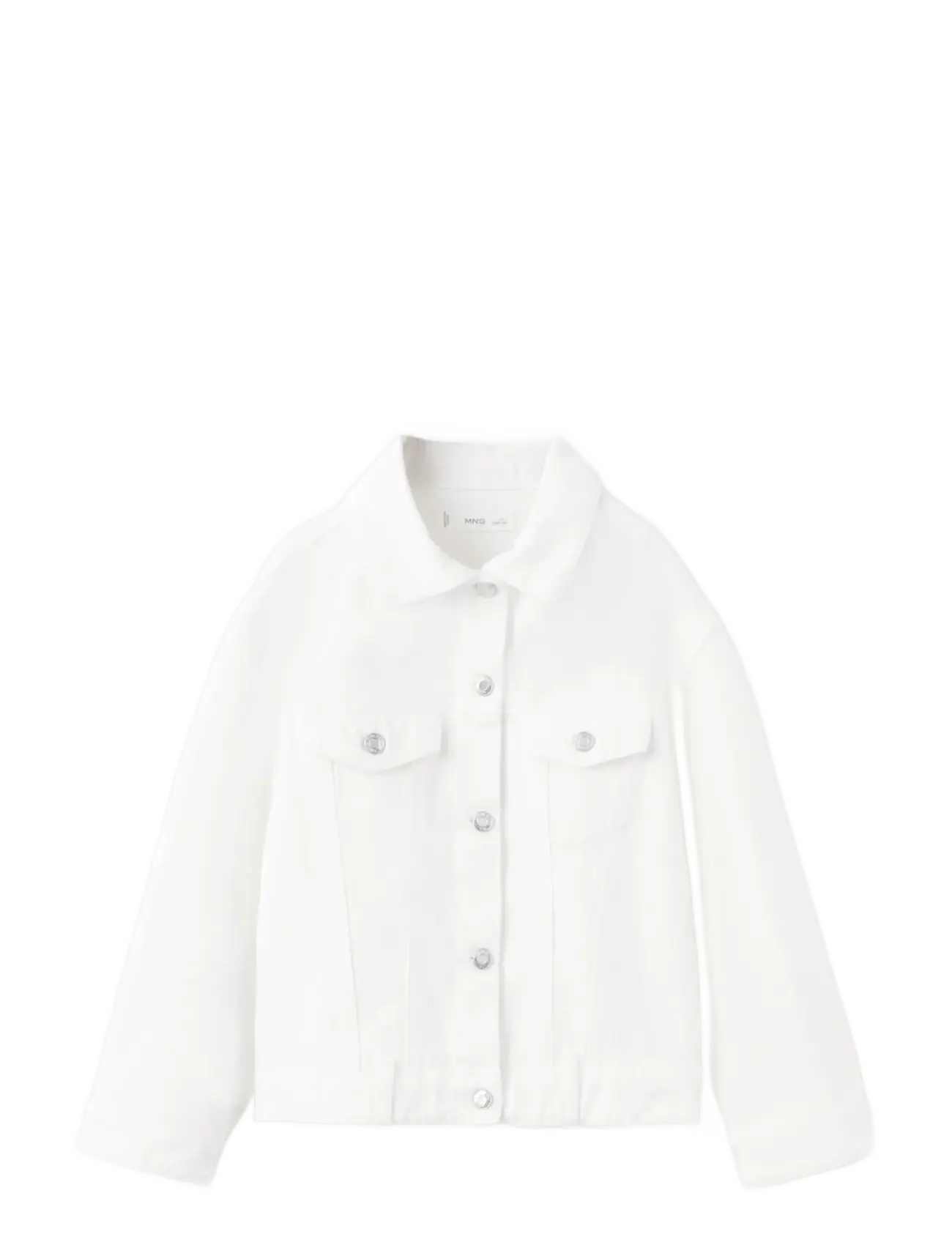 MANGO Basic Denim Jacke Weiß - 134 - Kinder