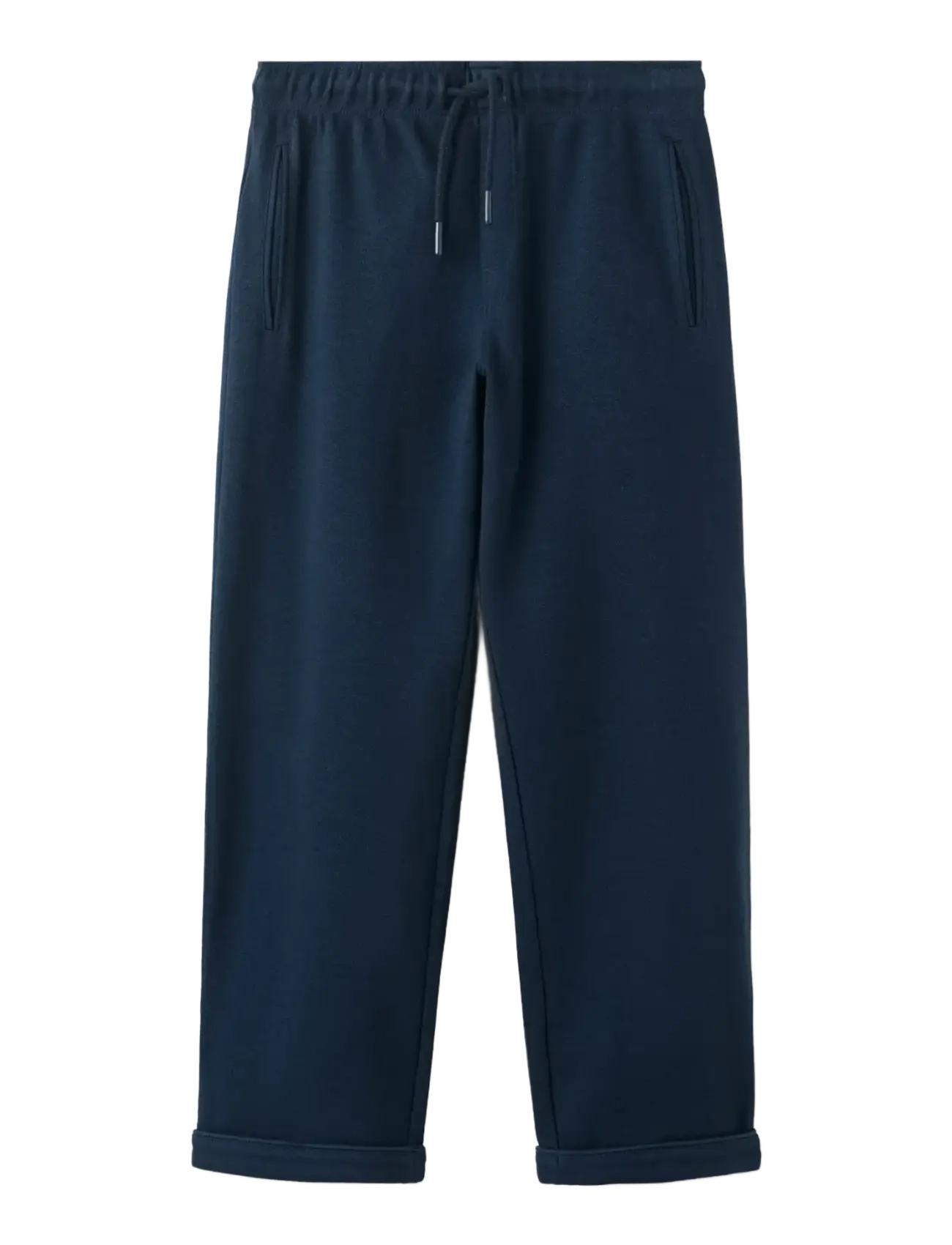 Mango Cotton Hemmed Trousers, 140, Navy, Underdele > Joggingbukser, Børn
