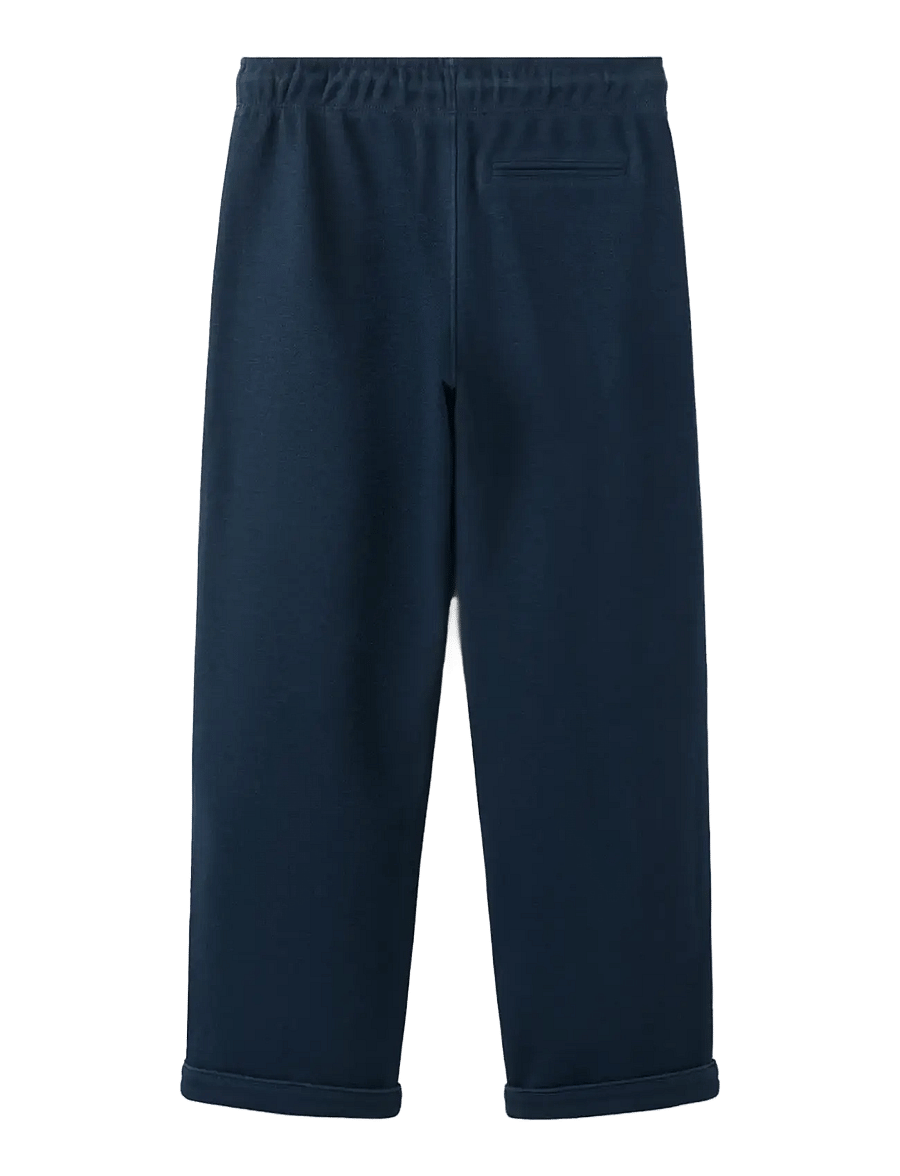 Mango - Cotton hemmed trousers - mjukisbyxor - navy - 1