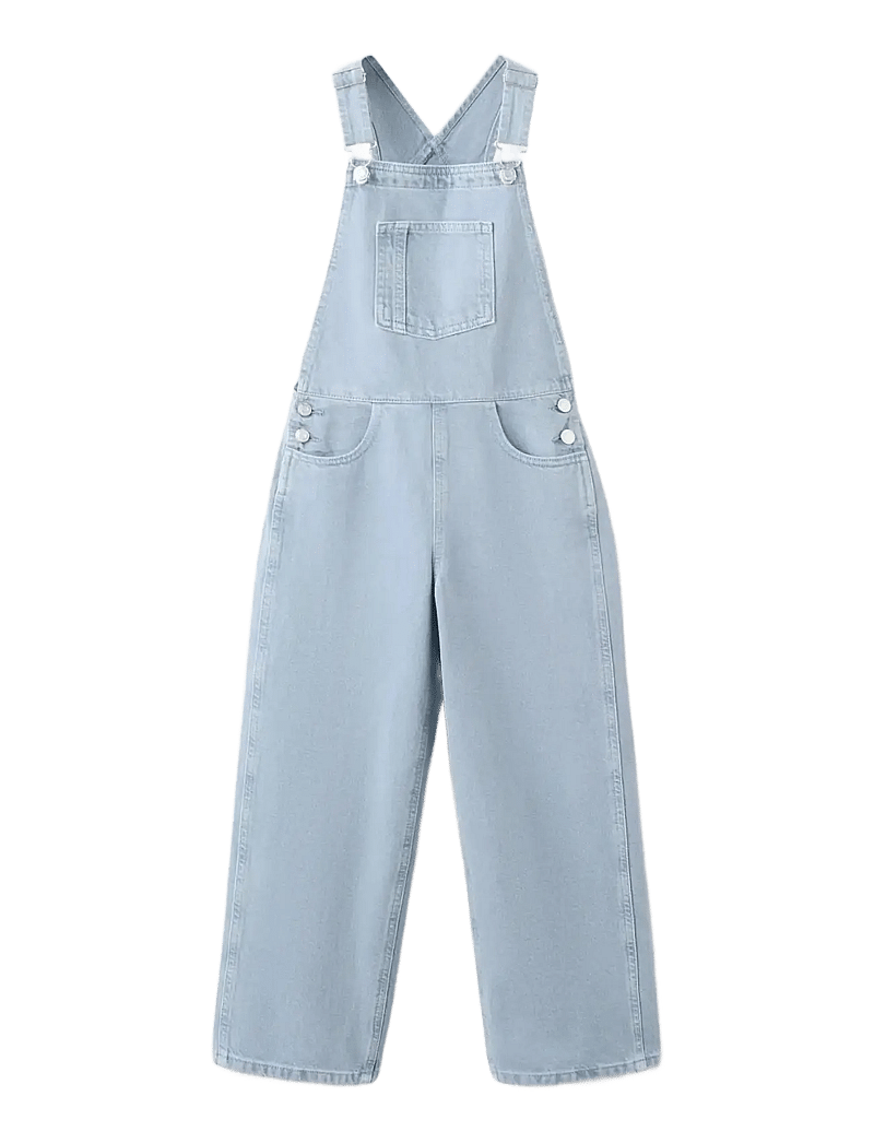 Mango - Long denim dungarees - buksedragter - medium blue - 1