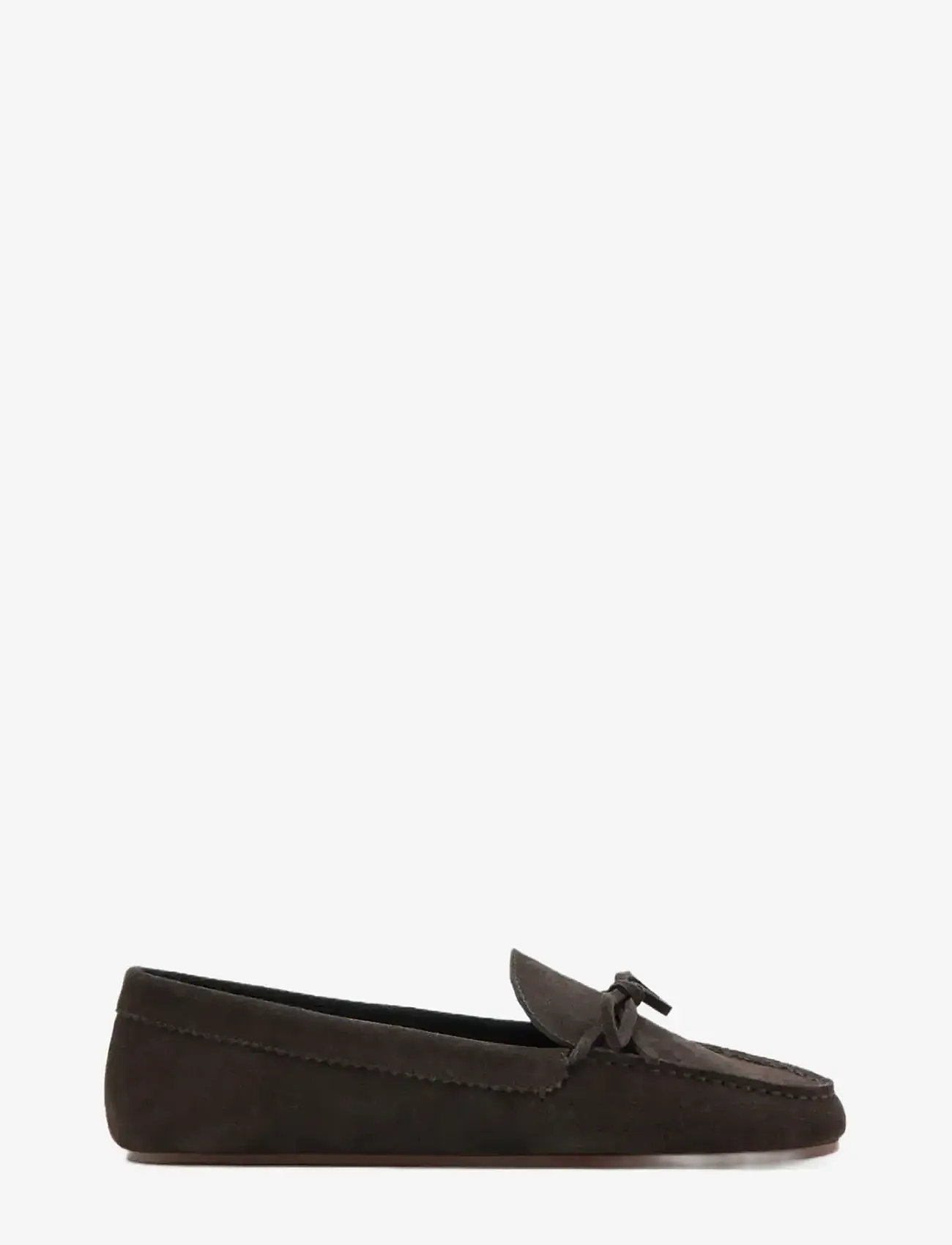Mango - Suede moccasin with bow - sejlersko - dark brown - 0