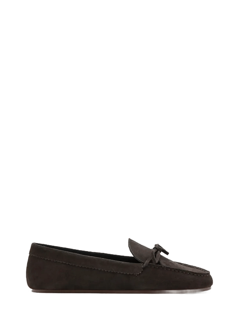 Mango - Suede moccasin with bow - sejlersko - dark brown - 0