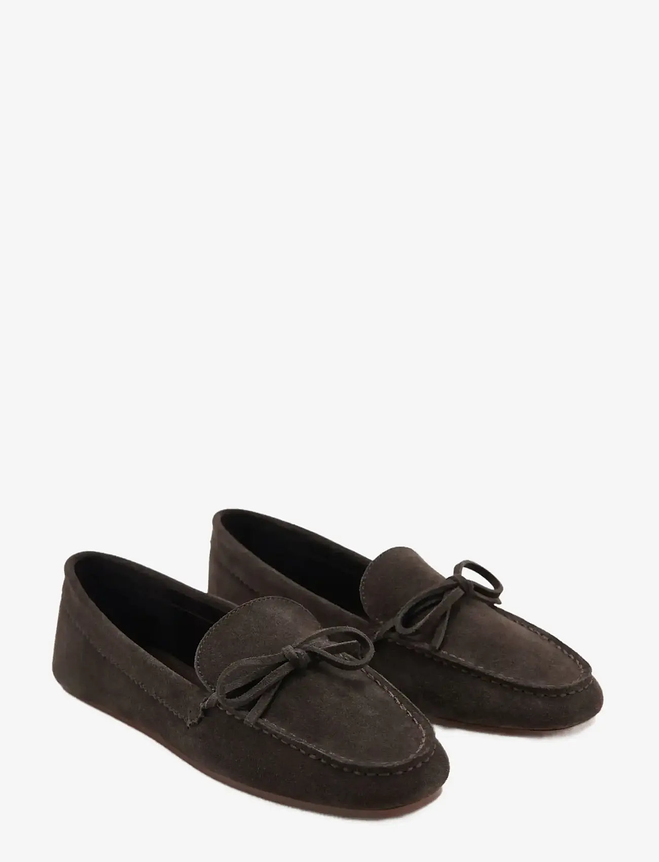 Mango - Suede moccasin with bow - sejlersko - dark brown - 1