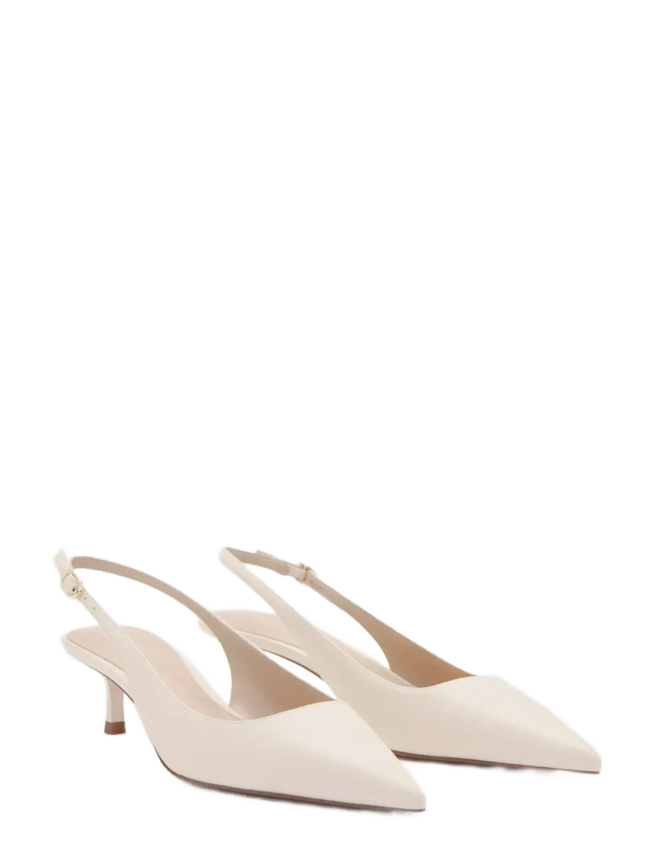 Mango - Kitten-heel pointed shoes - högklackade slingbacks - light beige - 1