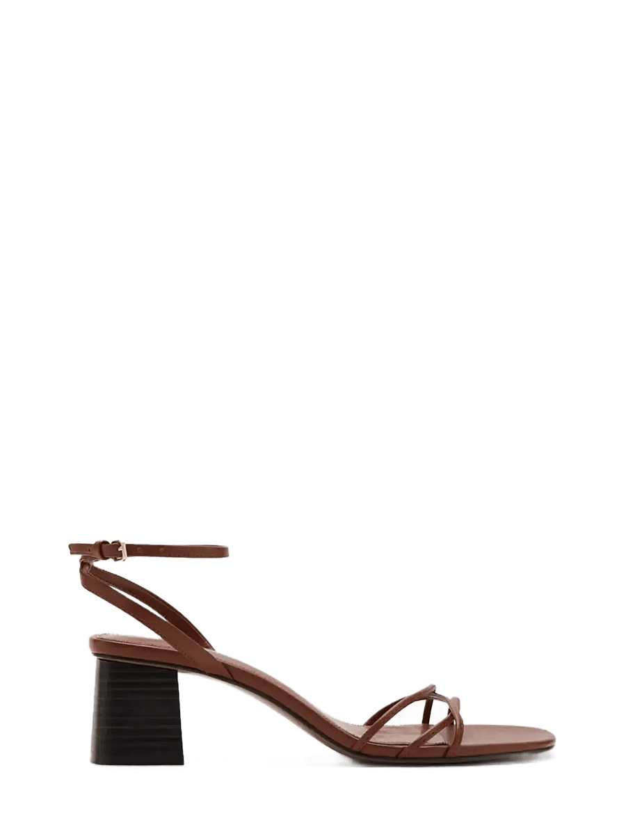 Mango - Heeled sandals with straps - sandaler med hæl - medium brown - 0