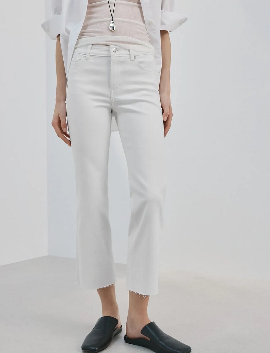 Mango - Sienna flared cropped jeans - flared jeans - white - 0