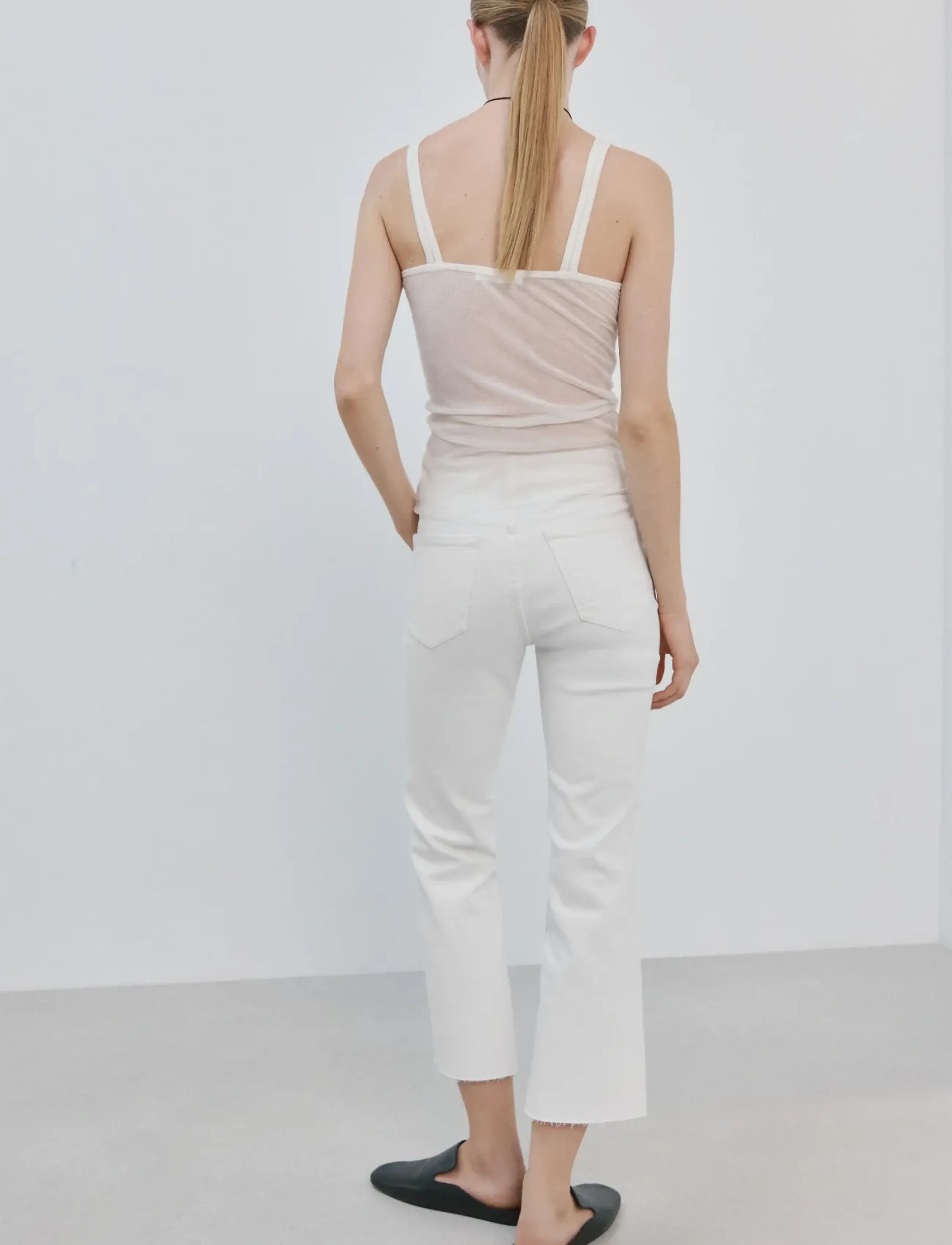 Mango - Sienna flared cropped jeans - flared jeans - white - 2