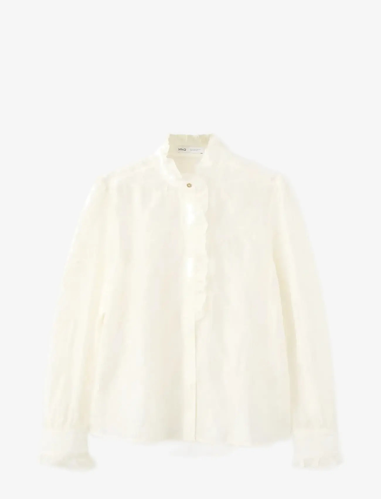 Mango - Lyocell blouse with floral embroidery - light beige - 1