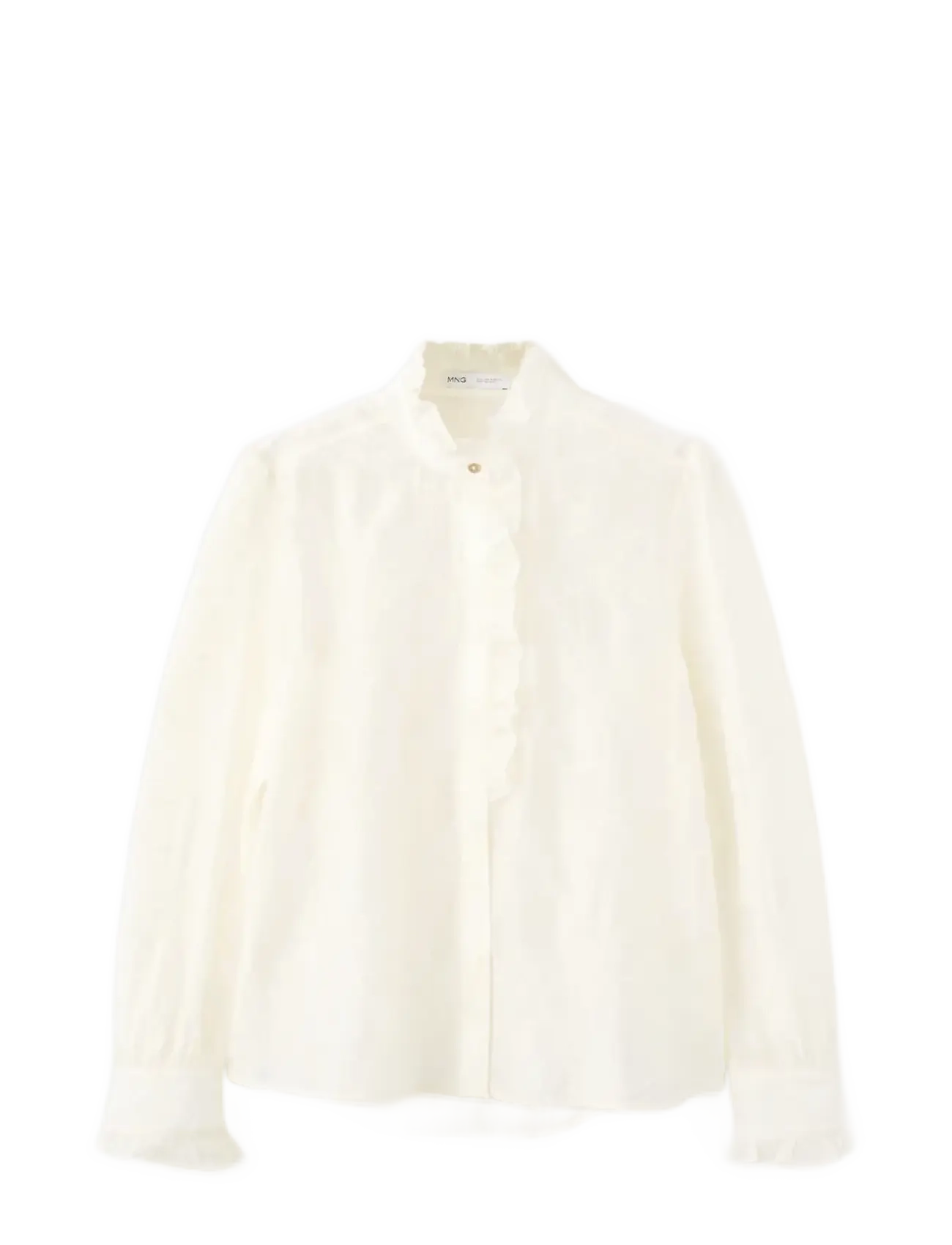 Mango Lyocell blouse with floral embroidery - Modetrends - LIGHT BEIGE / cream