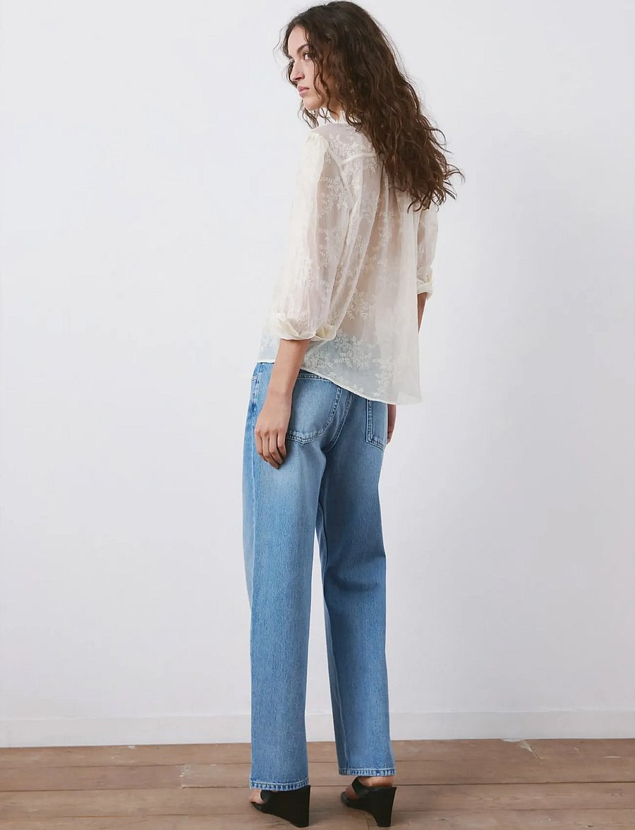 Mango - Lyocell blouse with floral embroidery - langærmede bluser - light beige - 2