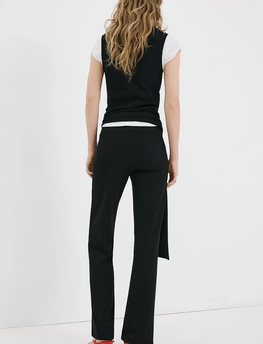 Mango - Mid-rise flare trousers - flare bukser - black - 2
