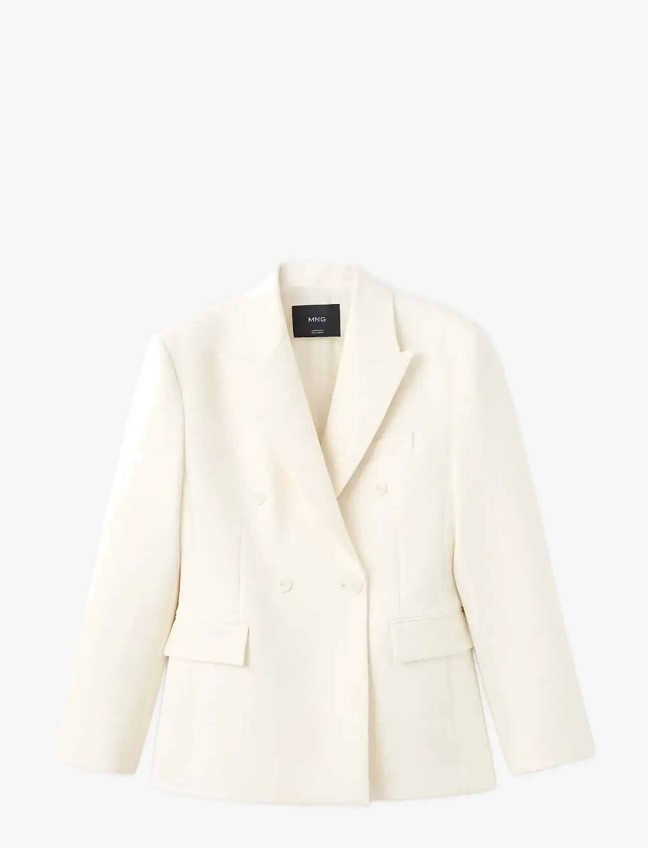 Mango - Fitted double-breasted blazer - double breasted blazers - light beige - 1