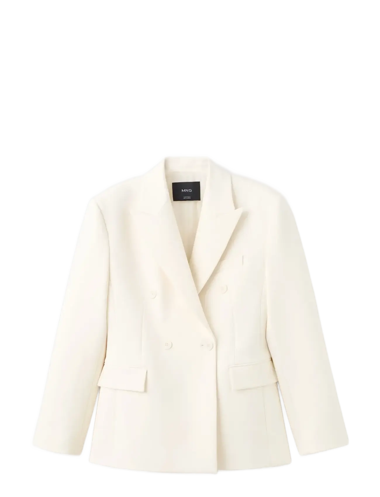 Mango Fitted double-breasted blazer - Transitional Layering - LIGHT BEIGE / cream