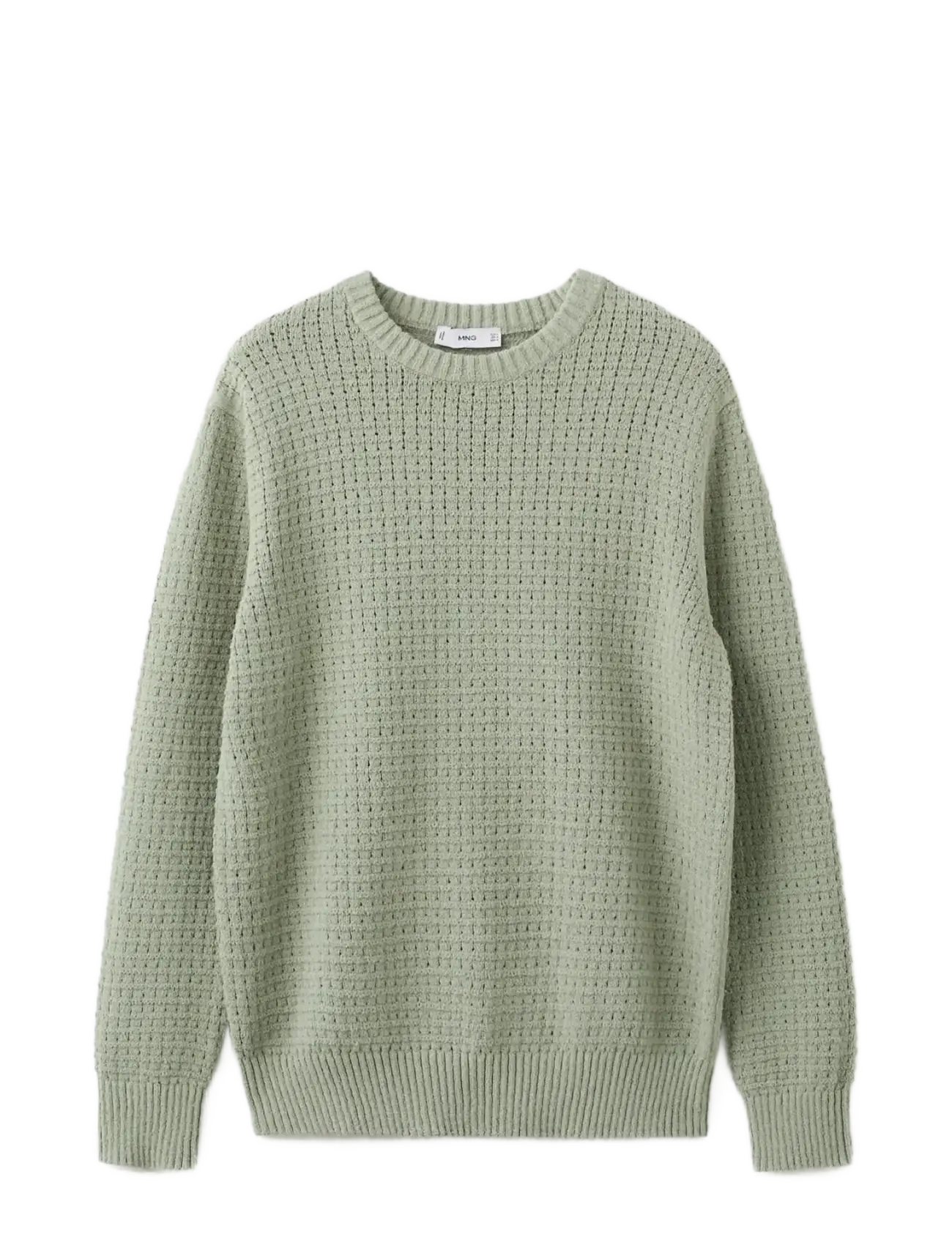 MANGO Openwork Knit Pullover Grün - S - Herren