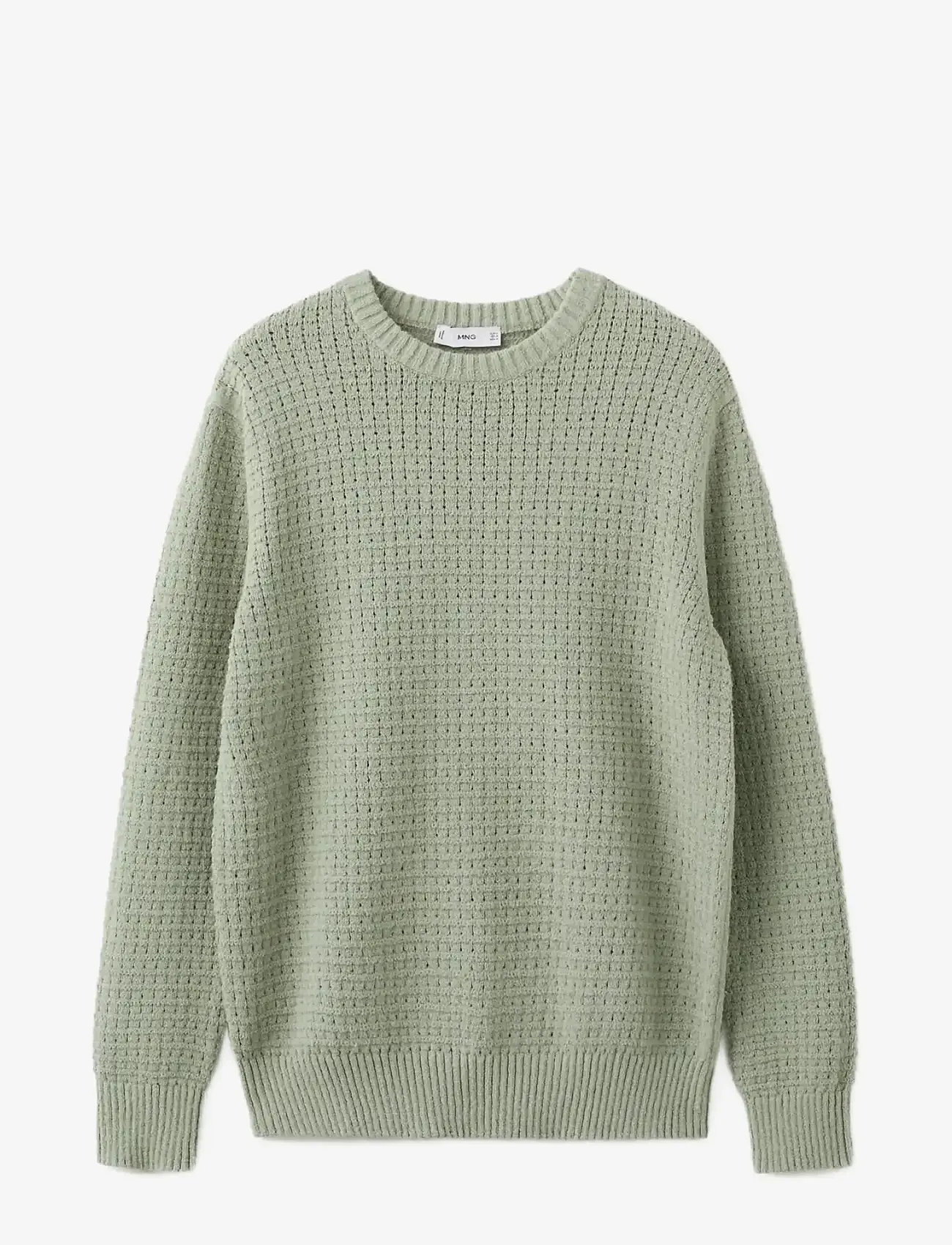 Mango - Openwork knit sweater - rund hals - green - 1