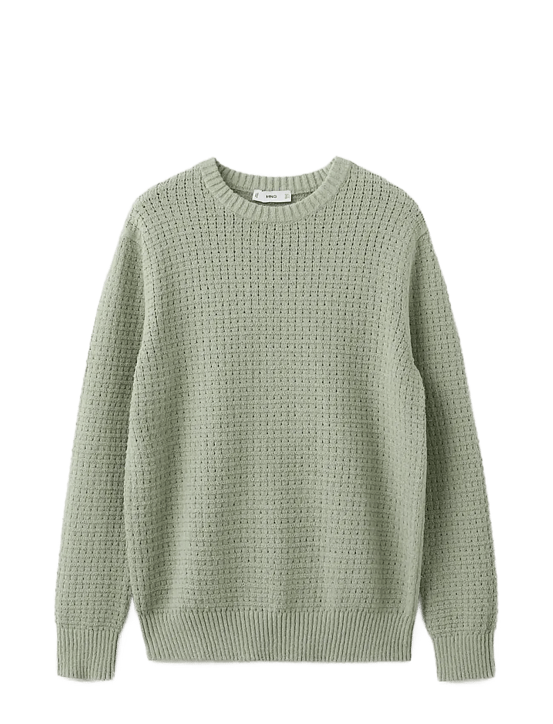 Mango - Openwork knit sweater - rund hals - green - 1